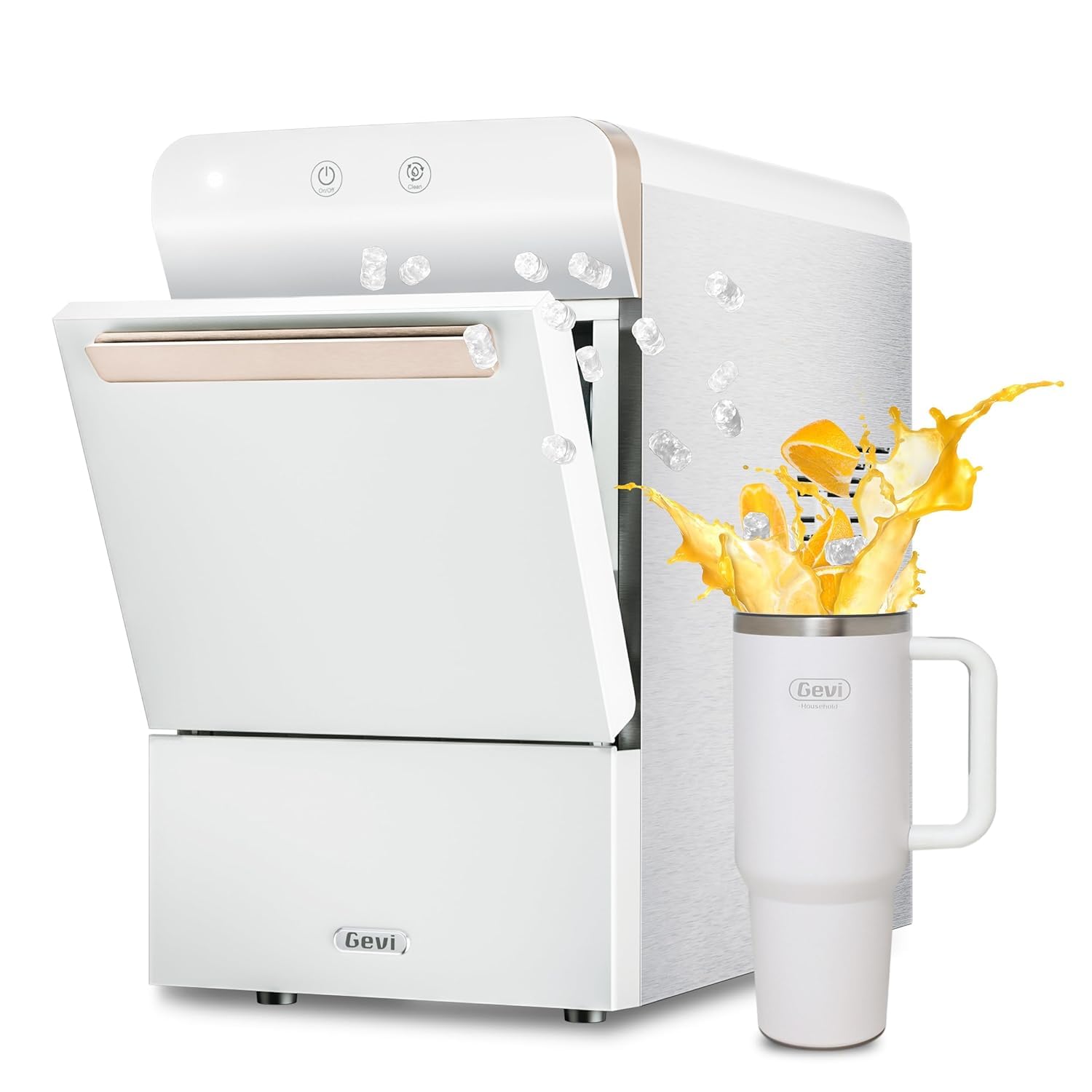 Nugget Ice Maker Countertop 30lbs/24H, Pellet Ice Makers with Self-Cleaning