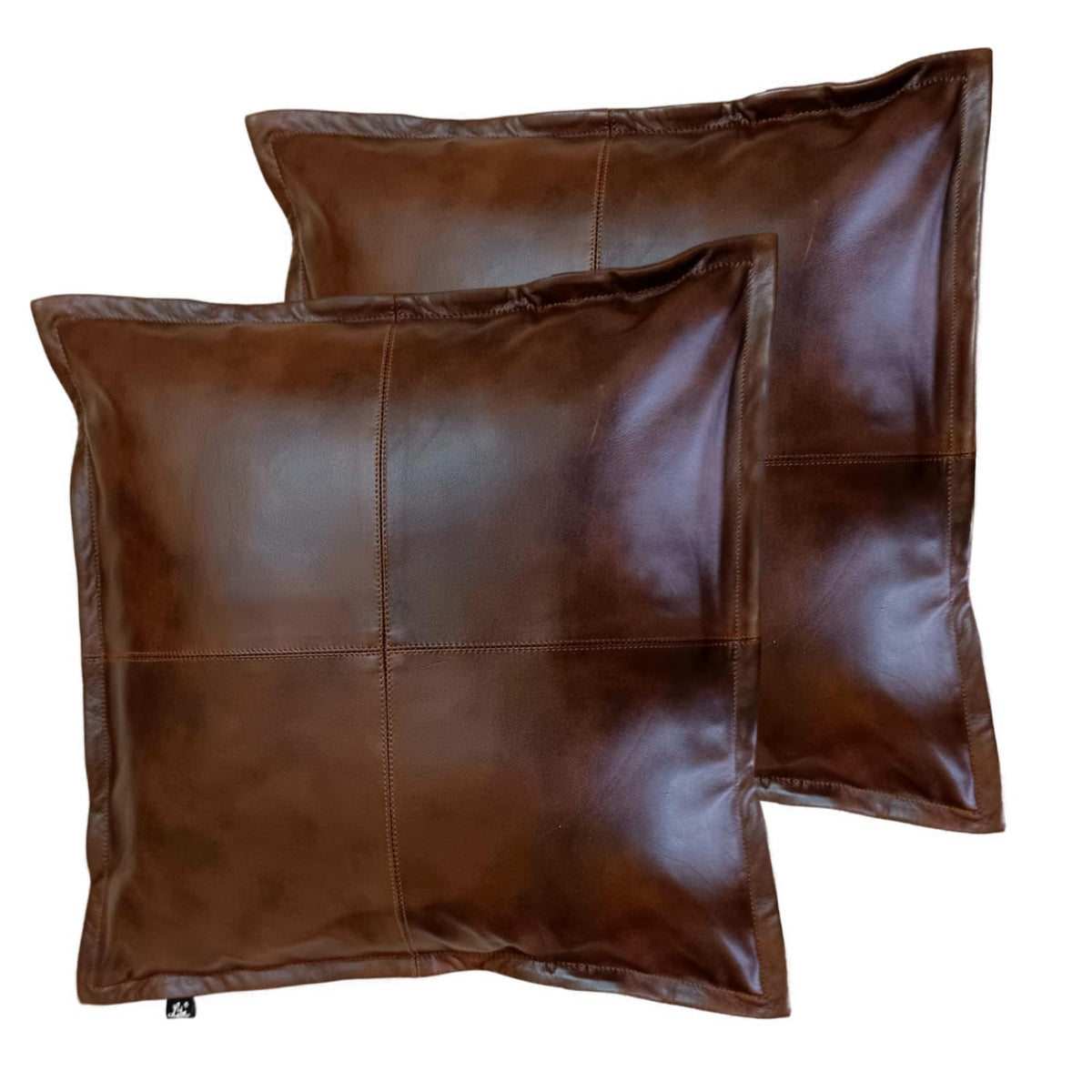 Genuine Lambskin Leather Cushion Covers 18x18" – Set of 2