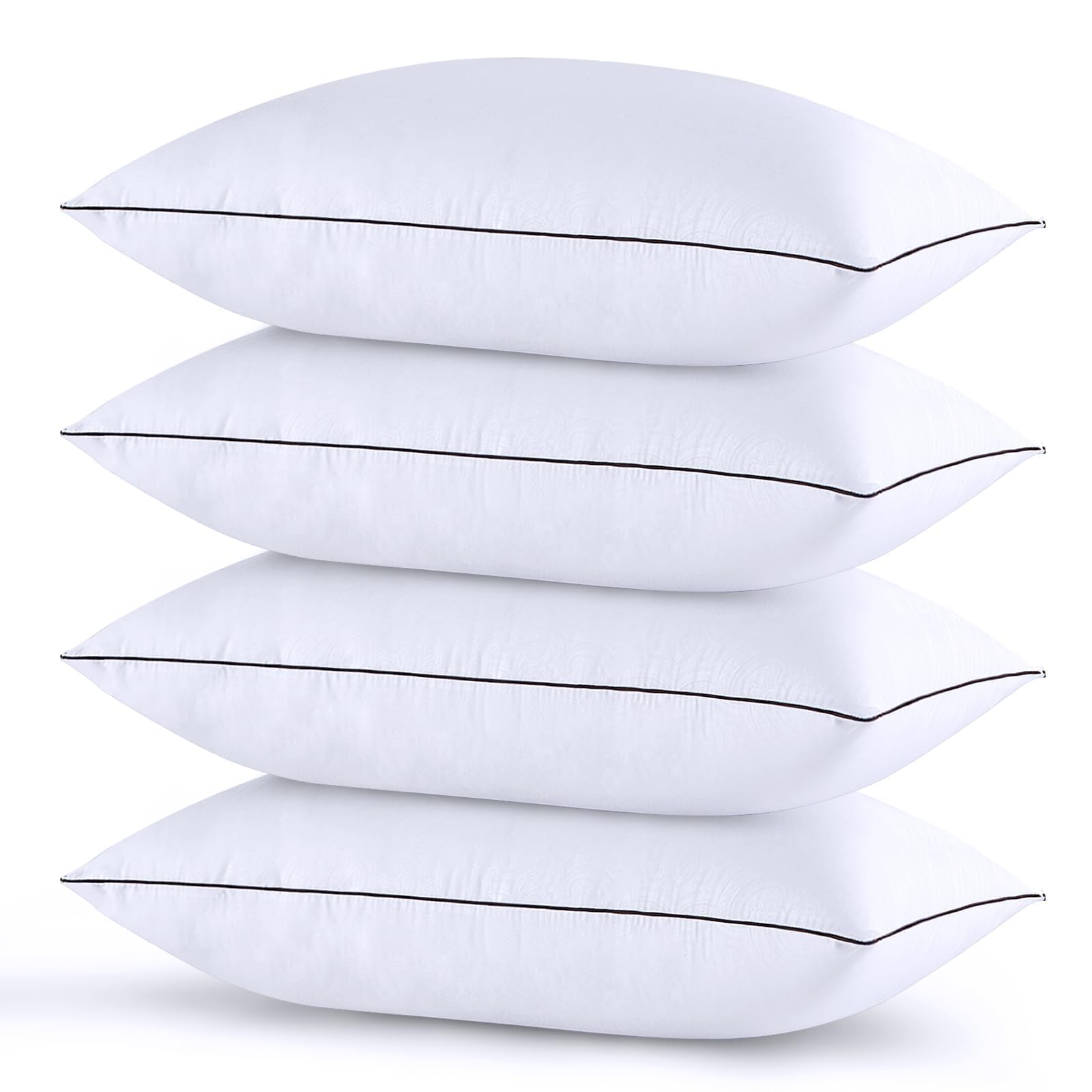 Pillows Standard Size Set of 4, Bed Pillows Set of 4, Down Alternative Luxury
