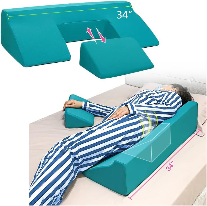 Bedsore Turning Wedge Pillow for Bedridden Bed Wedge Pillow Sleeping Incline Foam