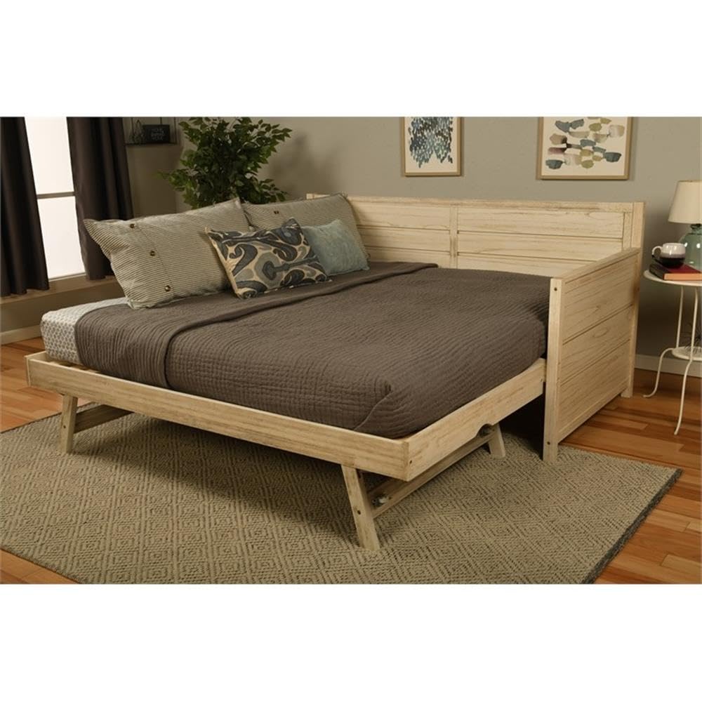Furniture Marisa Wood Daybed w/Trundle in Weathered White