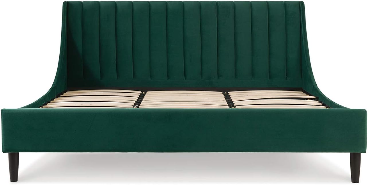 Aspen Vertical Tufted Modern Headboard Platform Bed Set