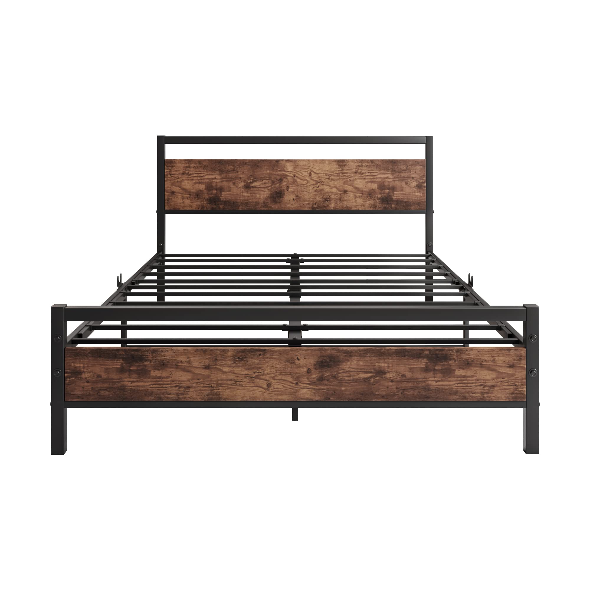 Full Size Bed Frame with Headboard, Heavy Duty Platform Bed Frame
