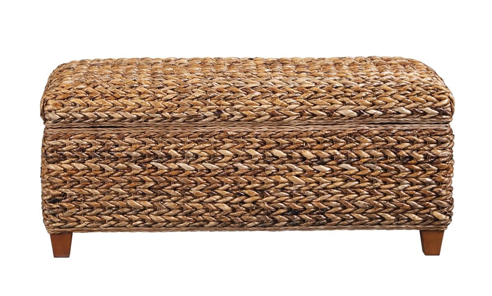 Furnishings Laughton Coastal Rectangular Hand Woven Banana Leaf Storage