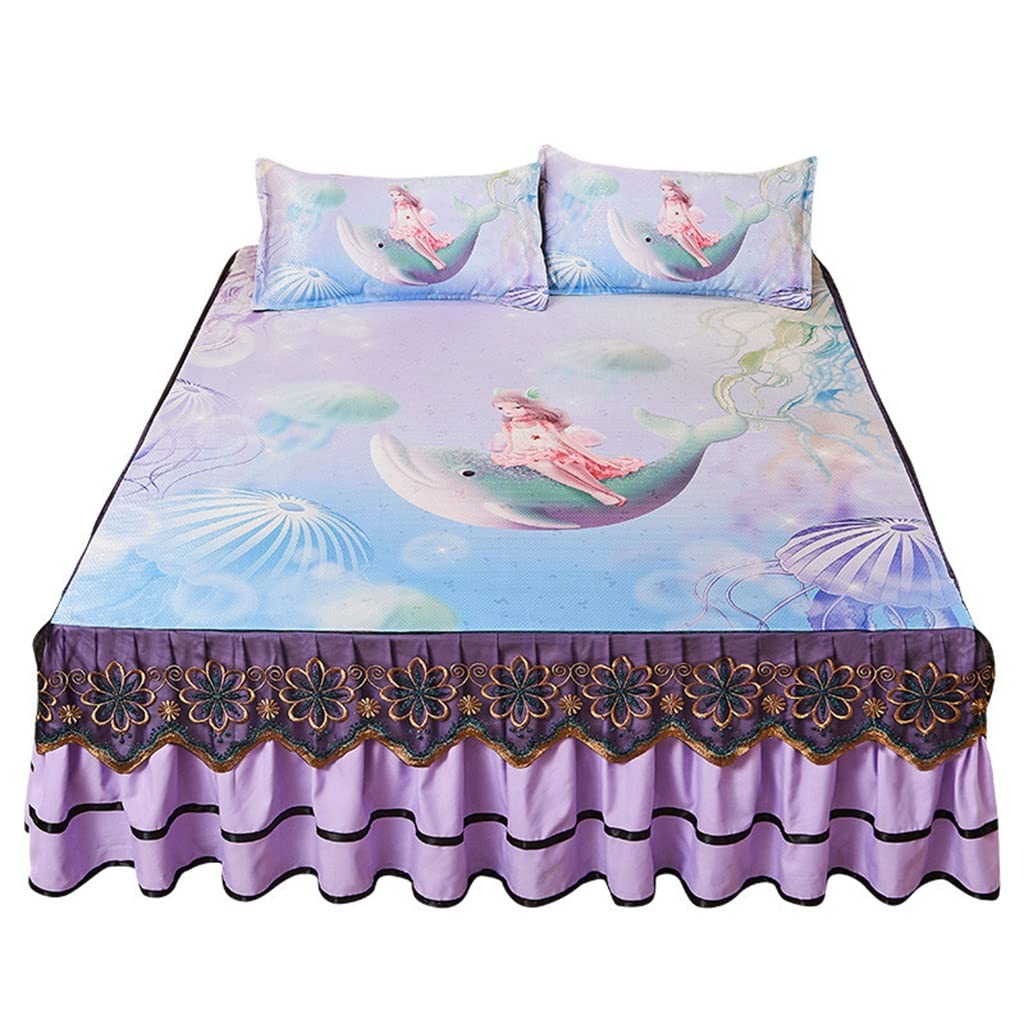 Cool mat ice Silk mat Three-Piece Set Foldable Bed Skirt Bed Cover air Conditioner