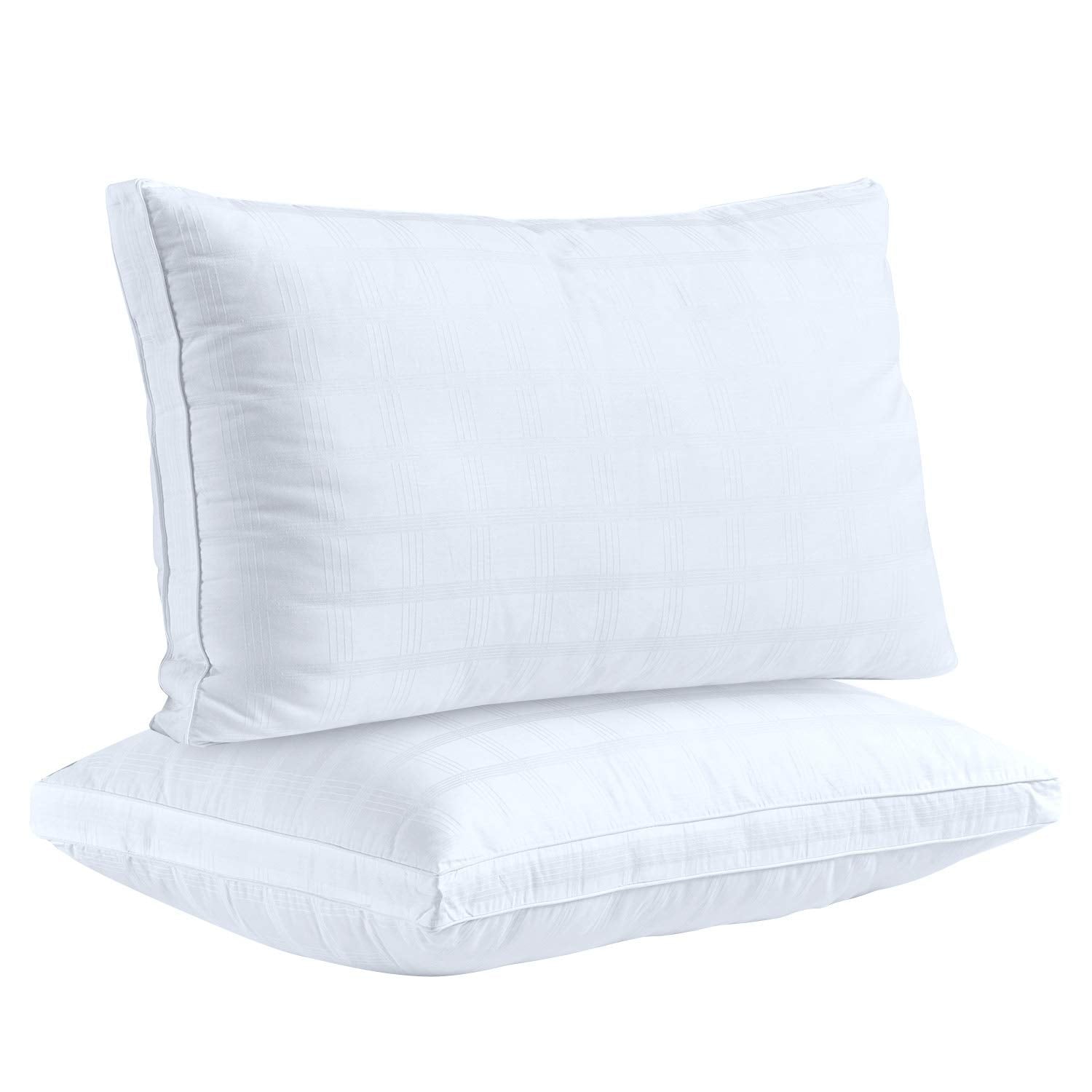 Down Alternative Bed Sleeping Pillows - King Size | 100% Cotton Hotel-Quality Bedding