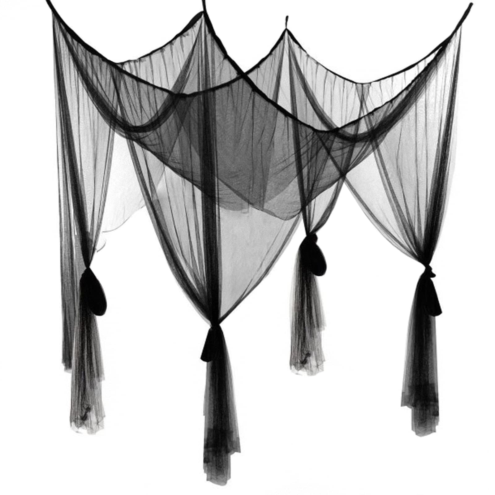 Mosquito Net Bed Canopy with 66ft LED Star String Lights for Double Bed