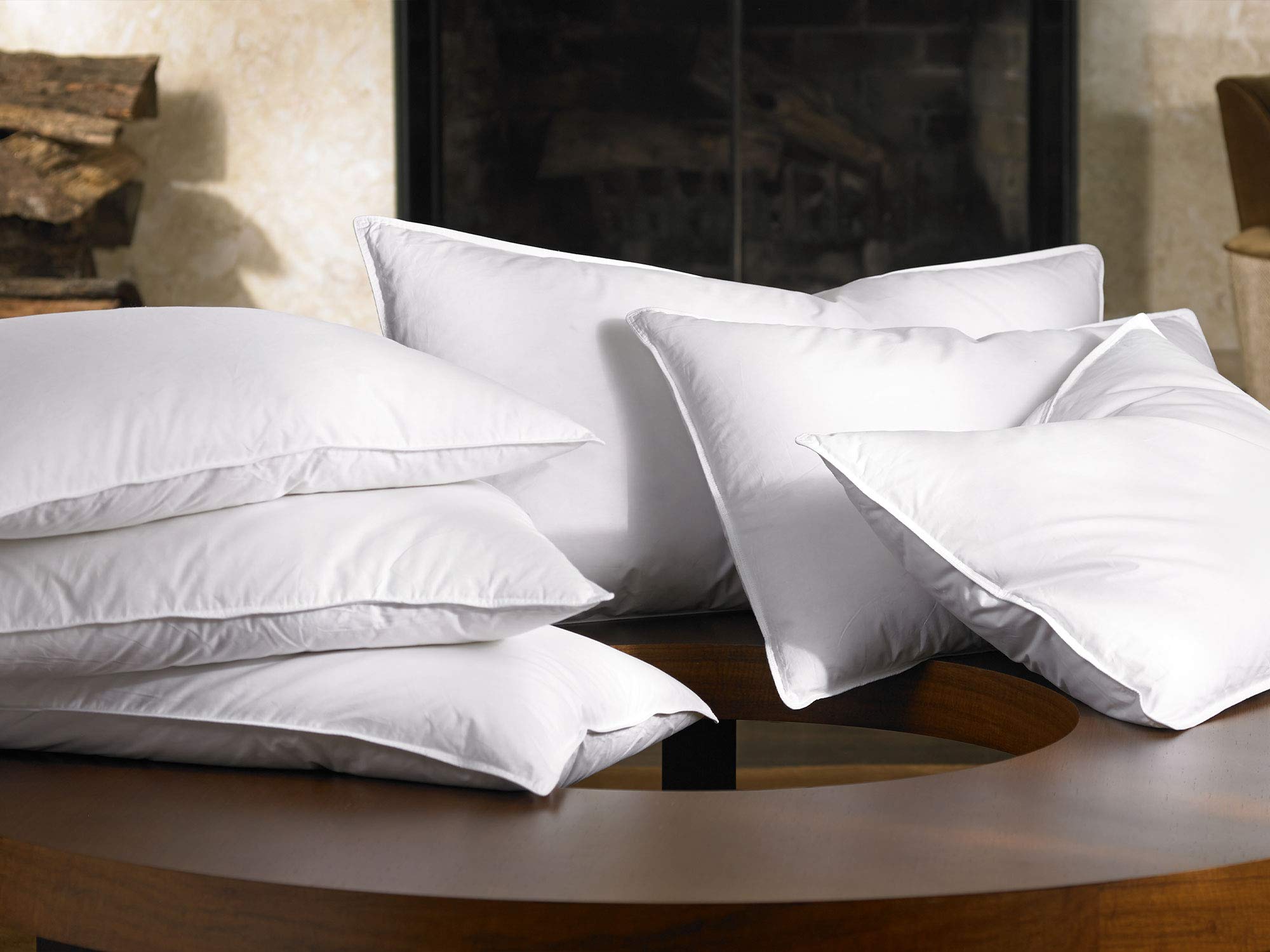 Carlton Down Pillow - Pure White Duck Down, 100% Cotton Cover - King Size