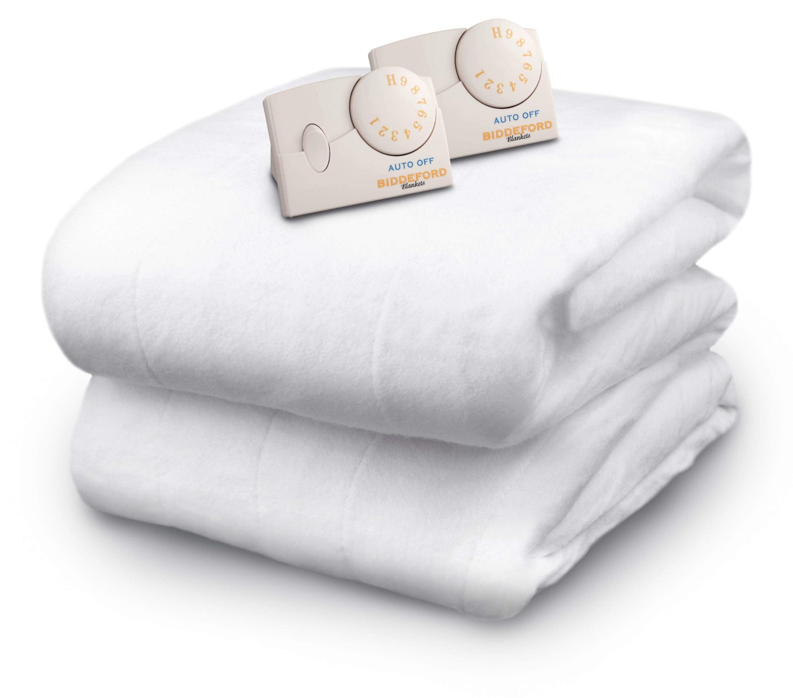 Polyester Electric Heated Mattress Pad with Analog Controller, Cal King, White