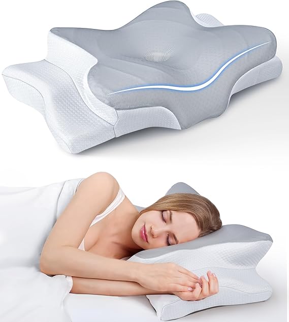 Relief Cooling Pillow for Neck Support, Adjustable Cervical Pillow Cozy