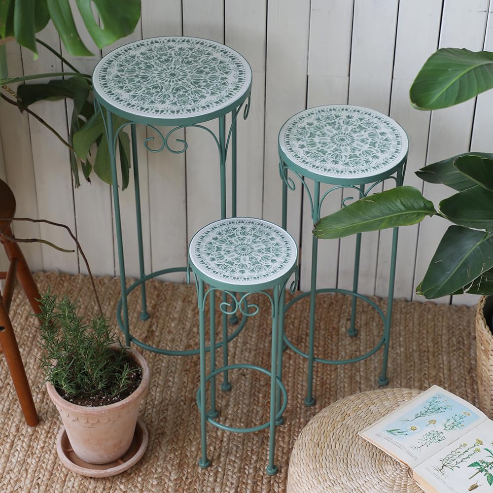 Vintage Metal Plant Stands, Set of 3