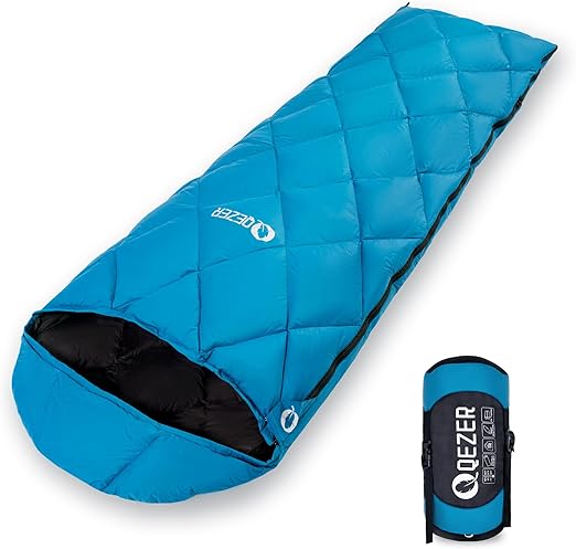 Sleeping Bag for Adults, Teens, 40-60℉ 600 Fill Power Duck Down Ultralight