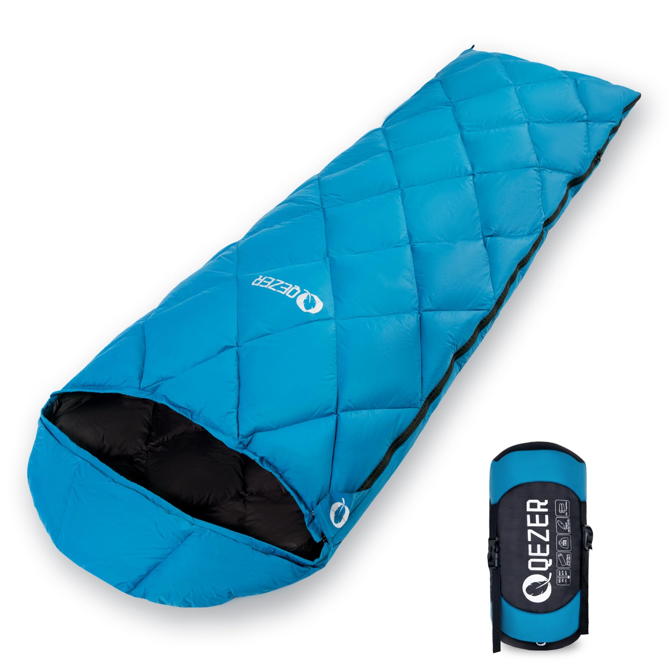 Sleeping Bag for Adults, Teens, 40-60℉ 600 Fill Power Duck