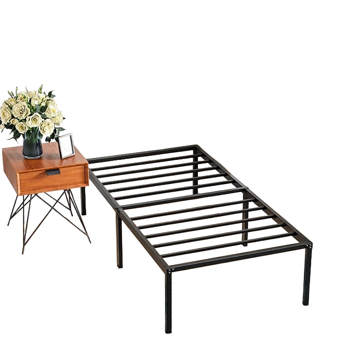18 Inch High Metal Platform Bed Frame with Maximum Storage Space Under