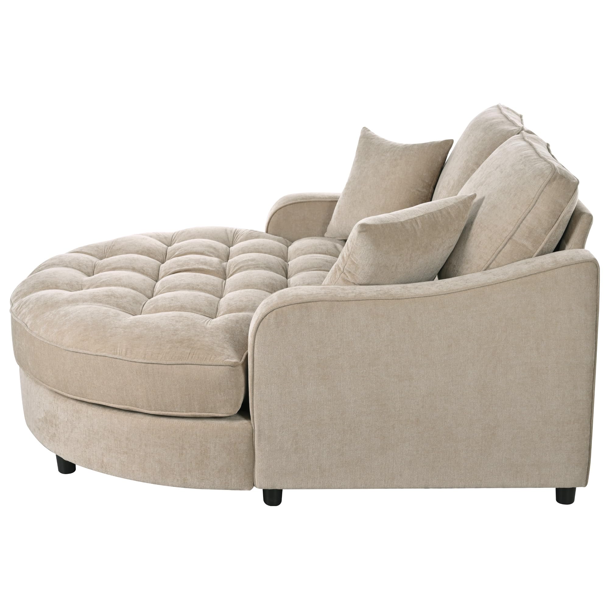 55-inch Oversized Chaise Lounge Sleeper Deep Seat Tufted Upholstered
