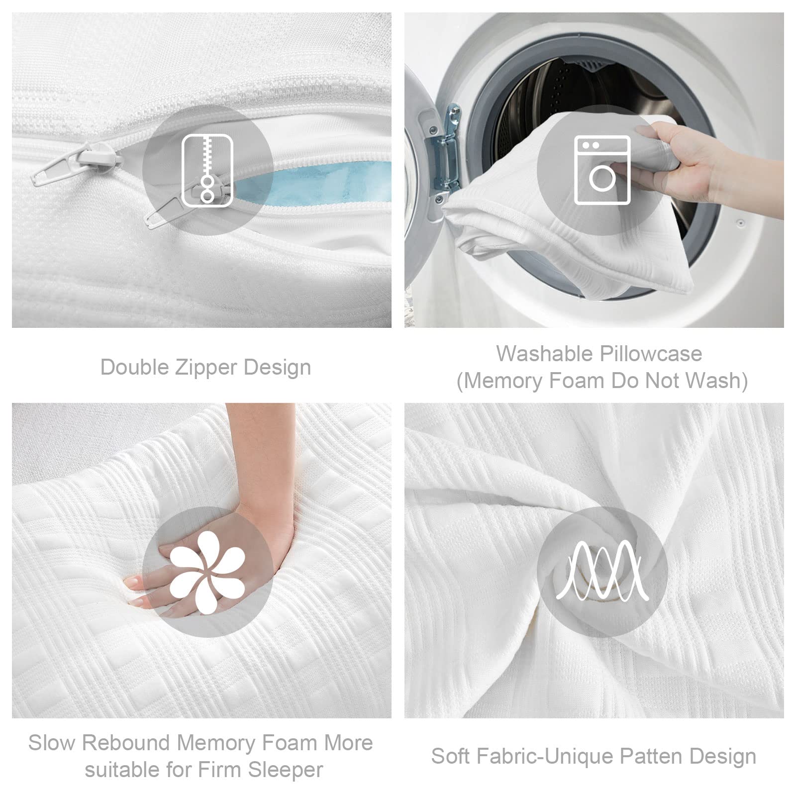 Cooling Pillows for Sleeping Standard Size Set of 2,Shredded Memory Foam Bed Pillow