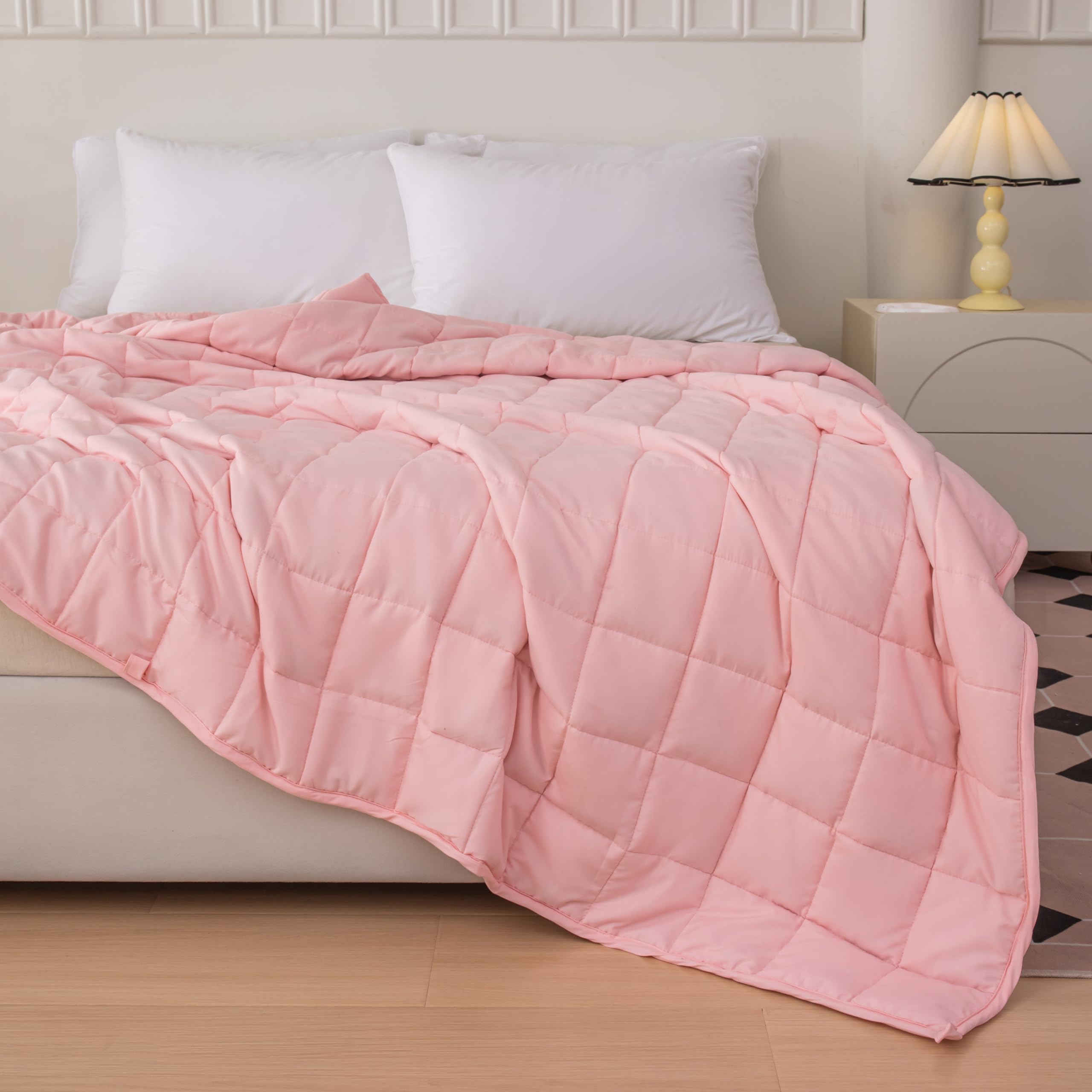 Weighted Blanket (80''x84''/20lbs,King Size，Pink) for Kids and Adults