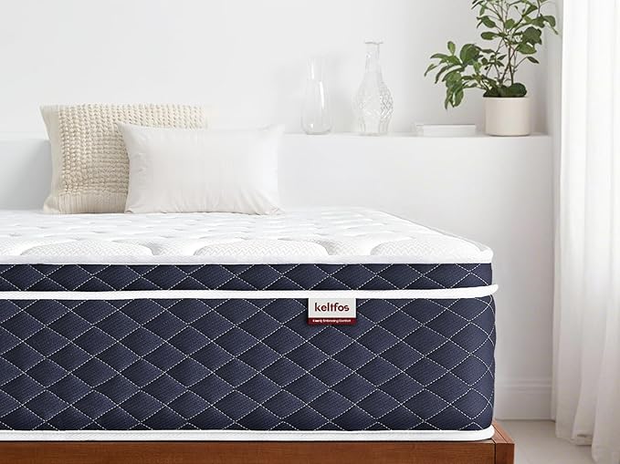 Queen Mattress for Back Pain, 12" Hybrid Mattresses in a Box with Memory Foam