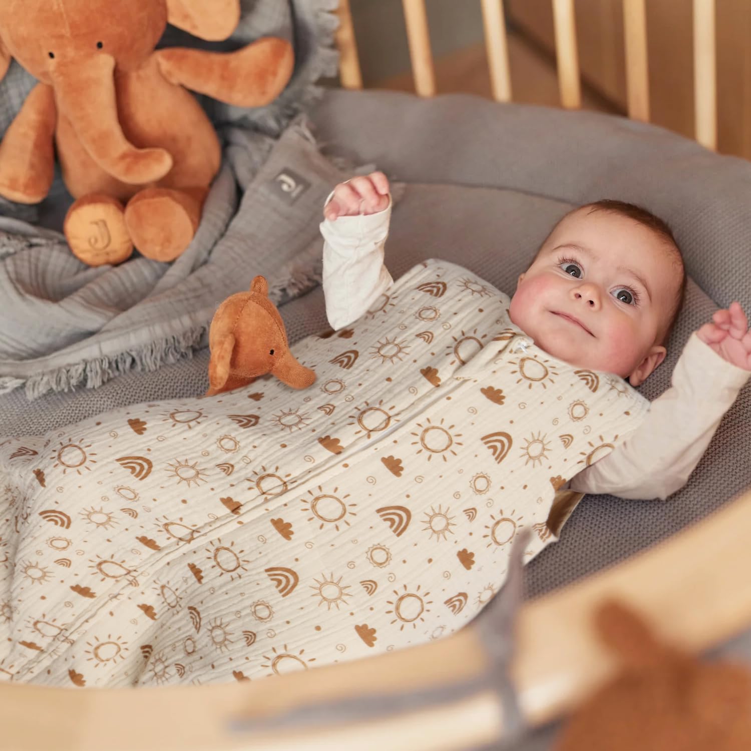 Sleep Sack 6-12 Months 1.0 TOG, 2 Pack Muslin Wearable Blanket