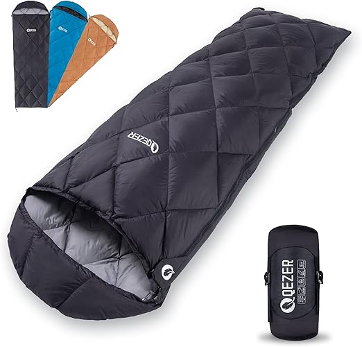Sleeping Bag for Adults, Teens, 40-60℉ 600 Fill Power Duck