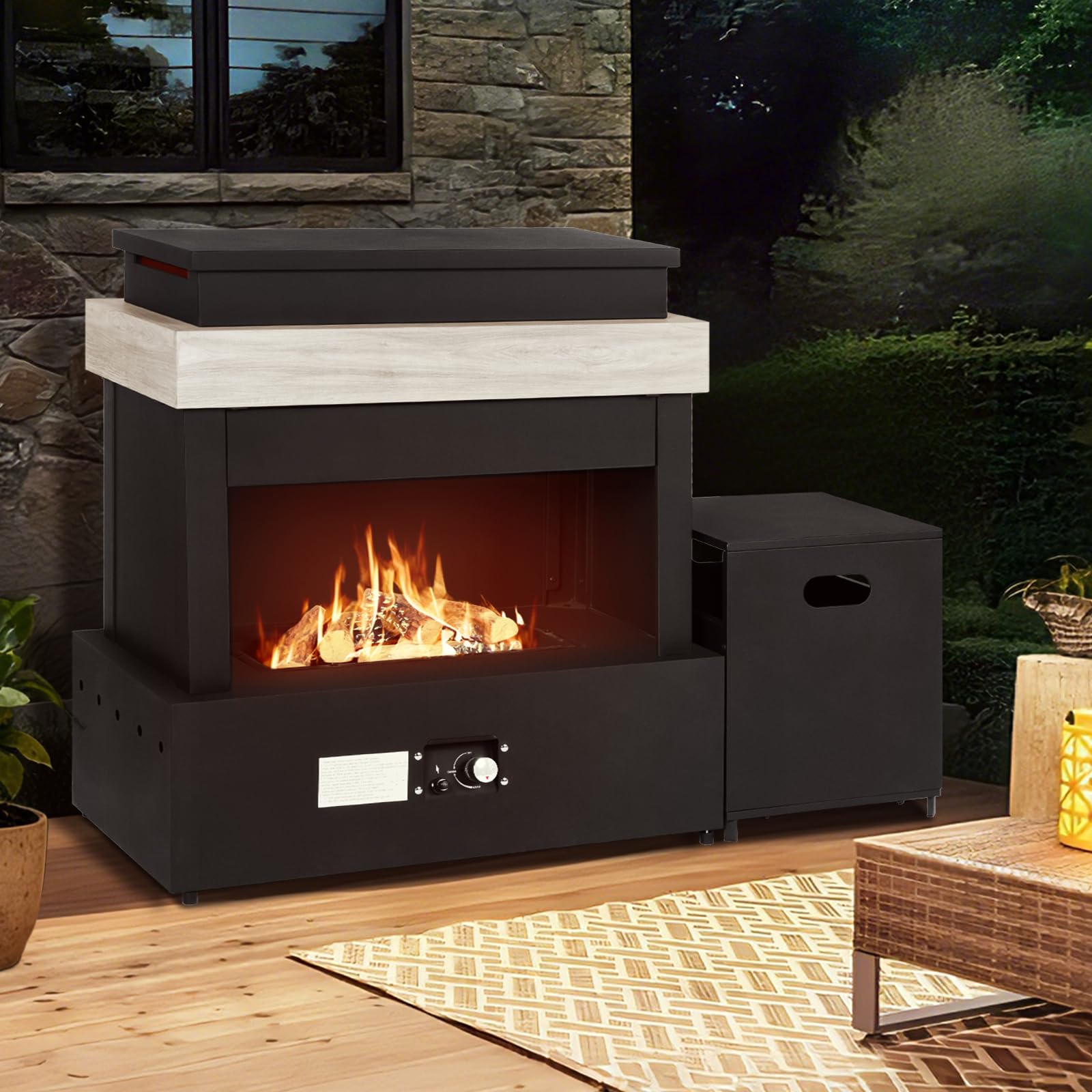 Outdoor Propane Fireplace – 50,000 BTU Gas Fire Pit