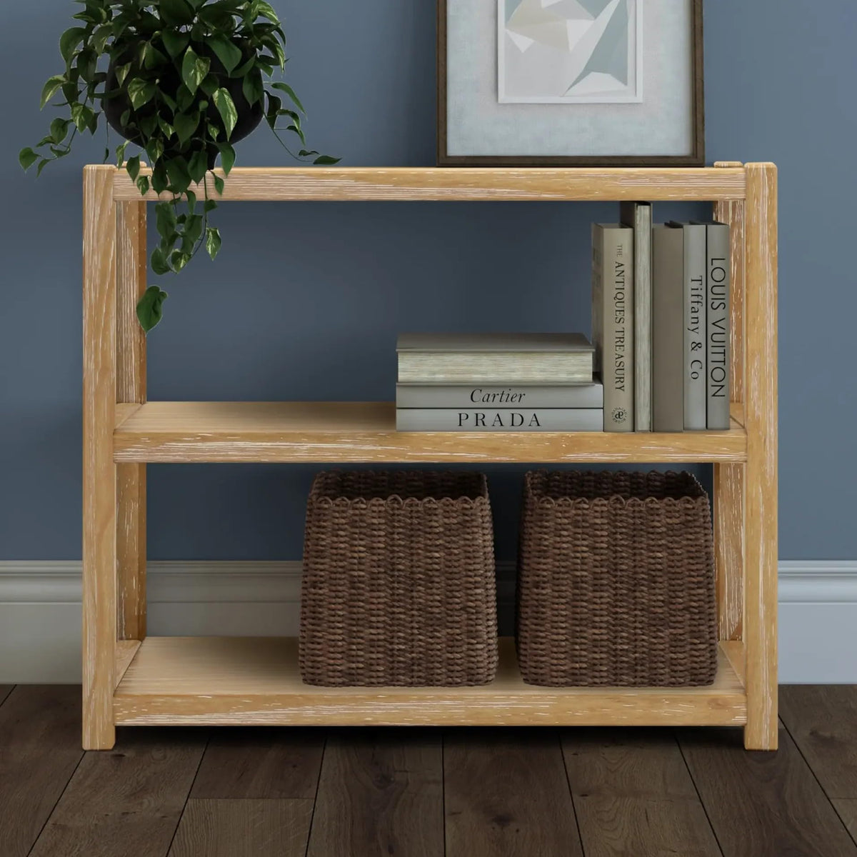30" Solid Wood Modular Bookcase with 3 Shelves