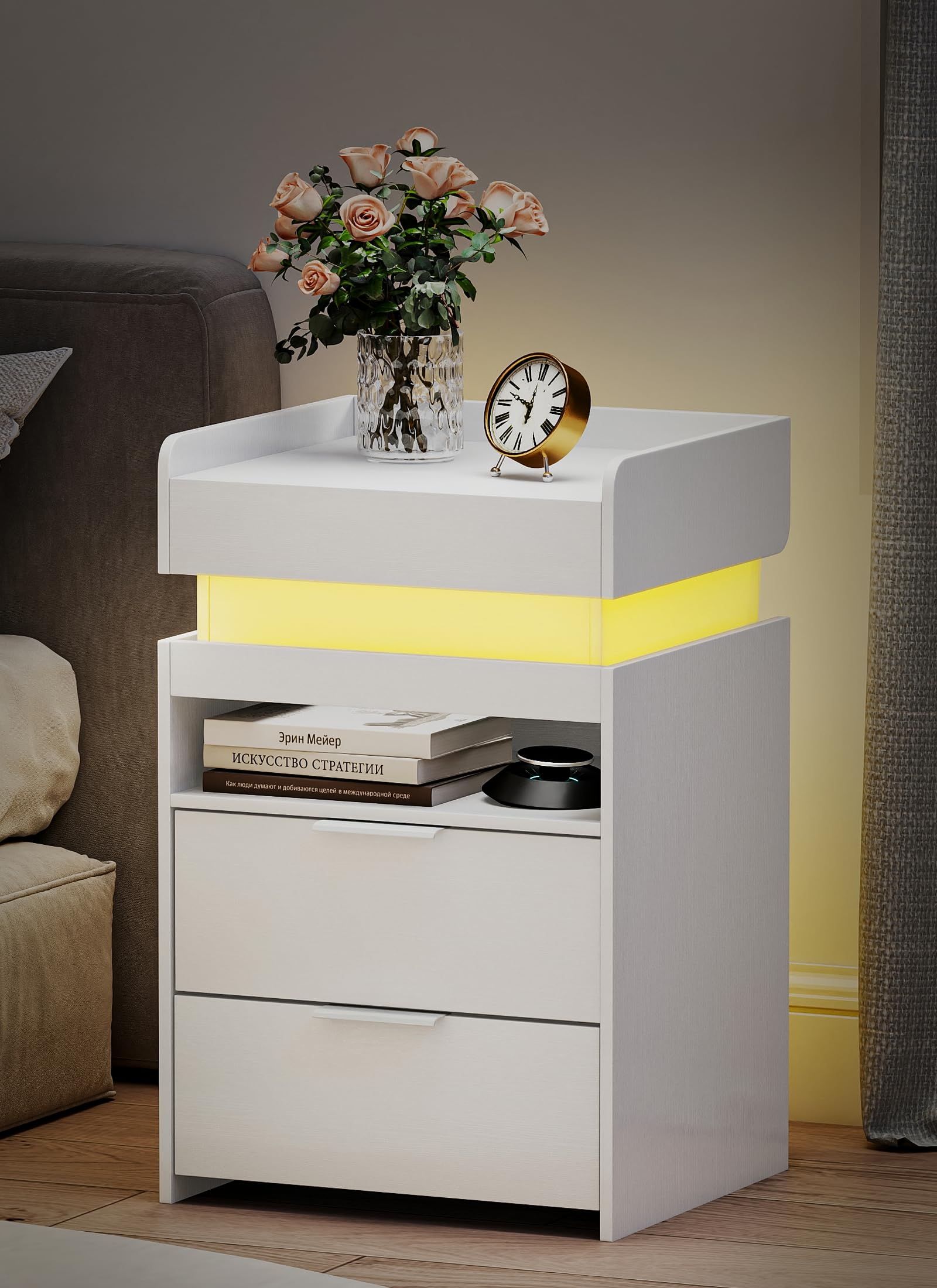 Night Stand with Gun Drawer - Modern Nightstand