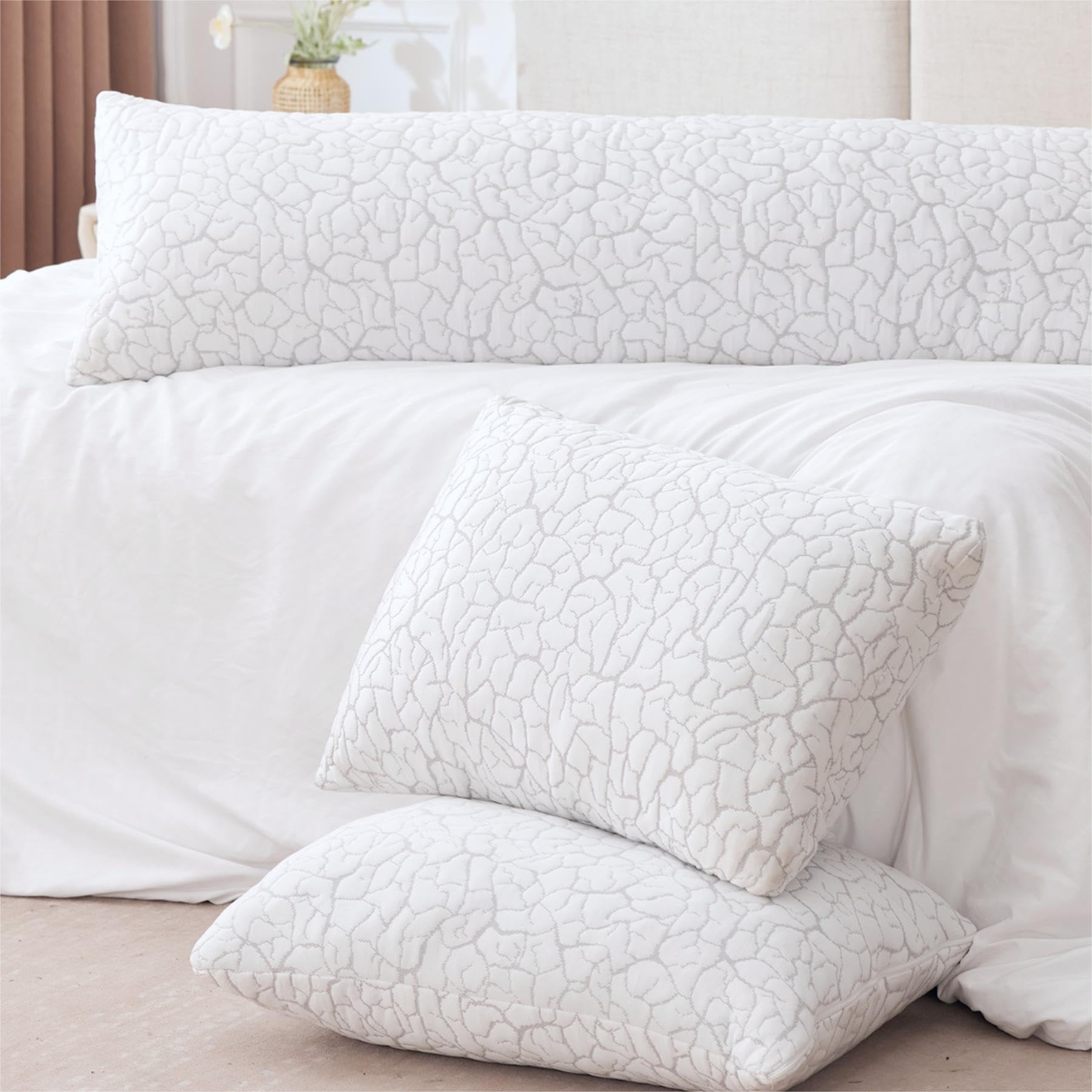Cooling Pillows for Sleeping 2 Pack, Adjustable Shredded Memory Foam Pillows