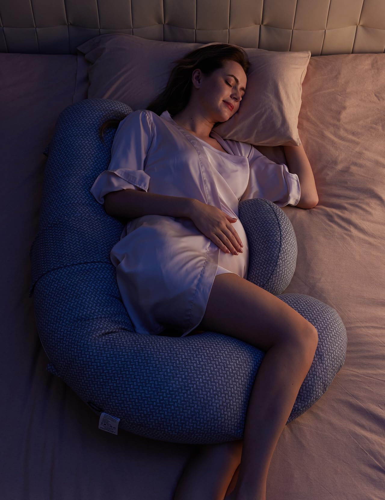 Original F Shaped Pregnancy Pillow with Air Layer Cover, Grey