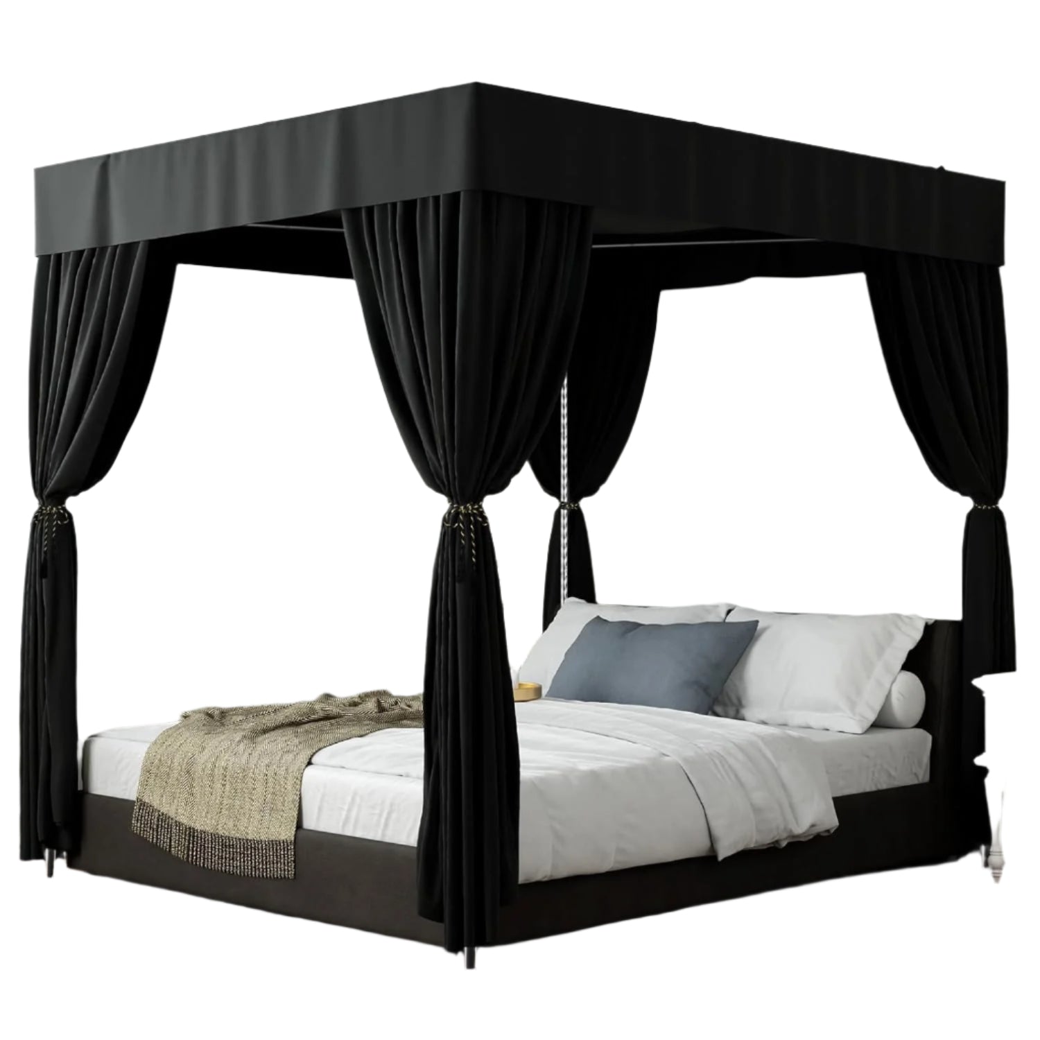 Queen Size Canopy Bed Frame,Stainless Steel Bed Canopy Frame Attachment
