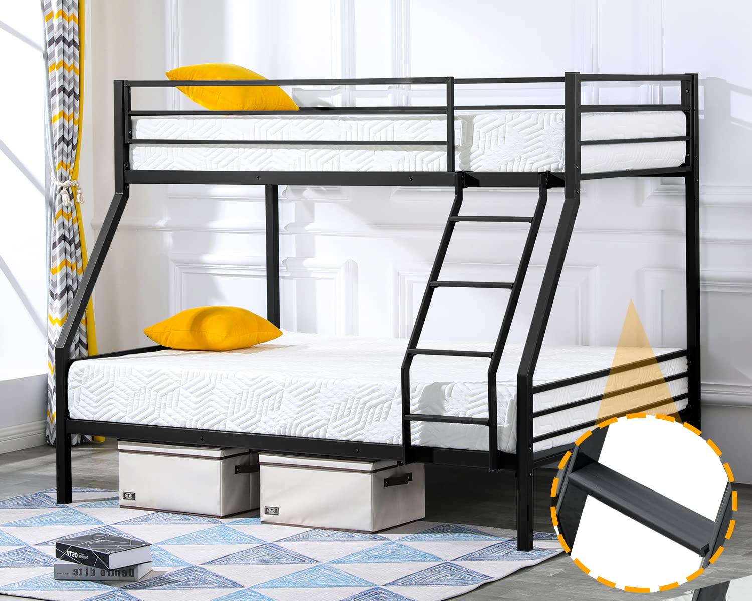 Twin Over Full Bunk Bed, Bunk Beds for Kids/Adults/Teens Bunk Bed