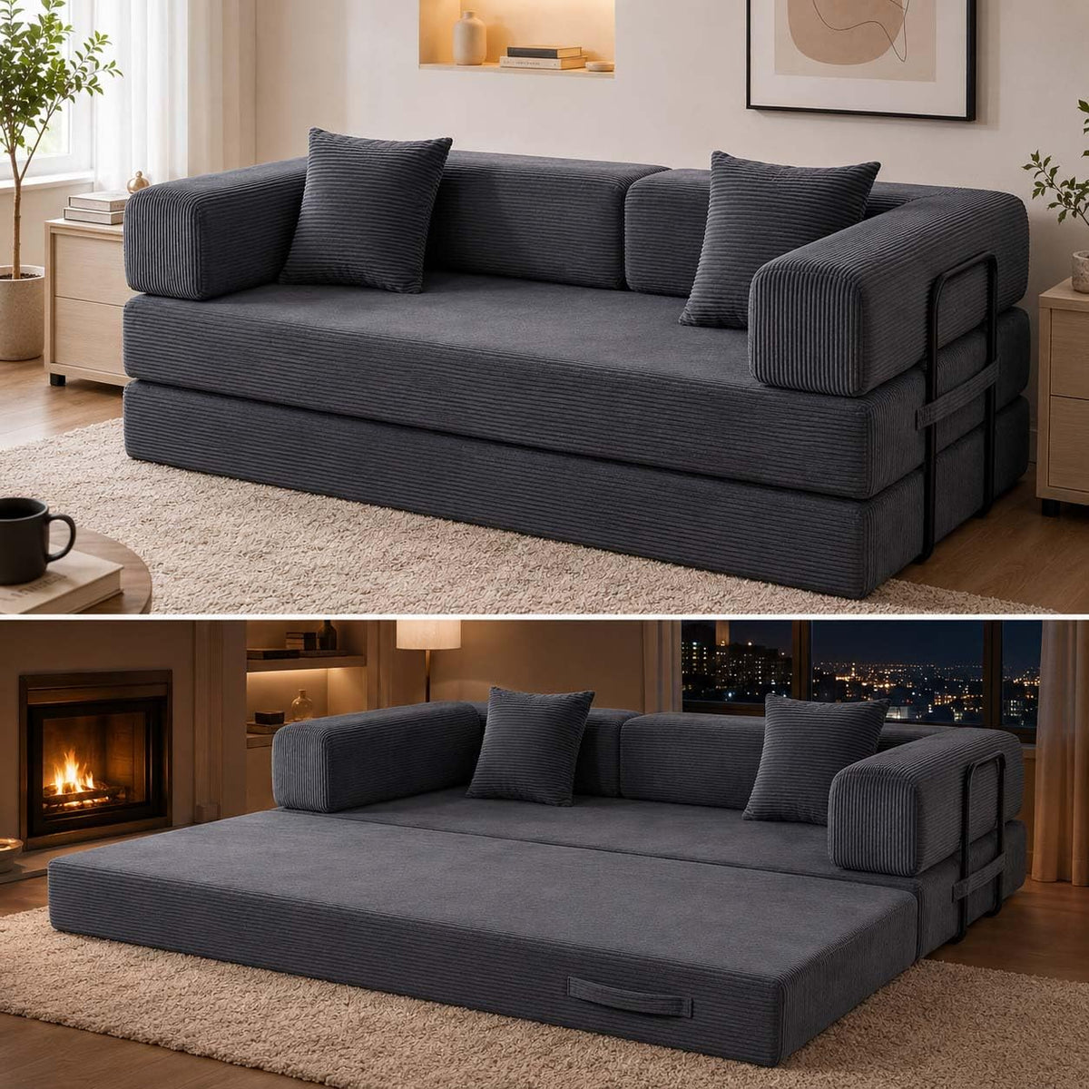 Convertible Corduroy Sofa Bed