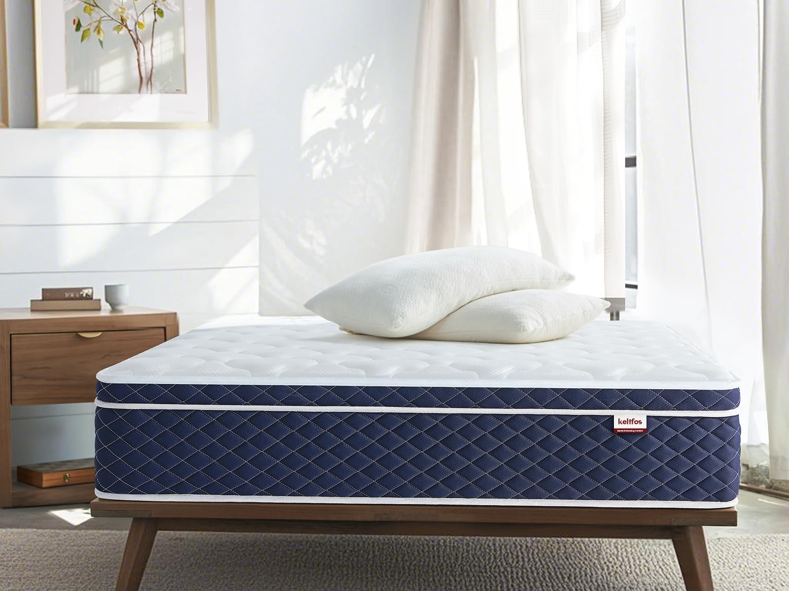 Twin XL Mattress for Tall Adults, Supportive Firm Hybrid 12 Inch Mattresses in A Box