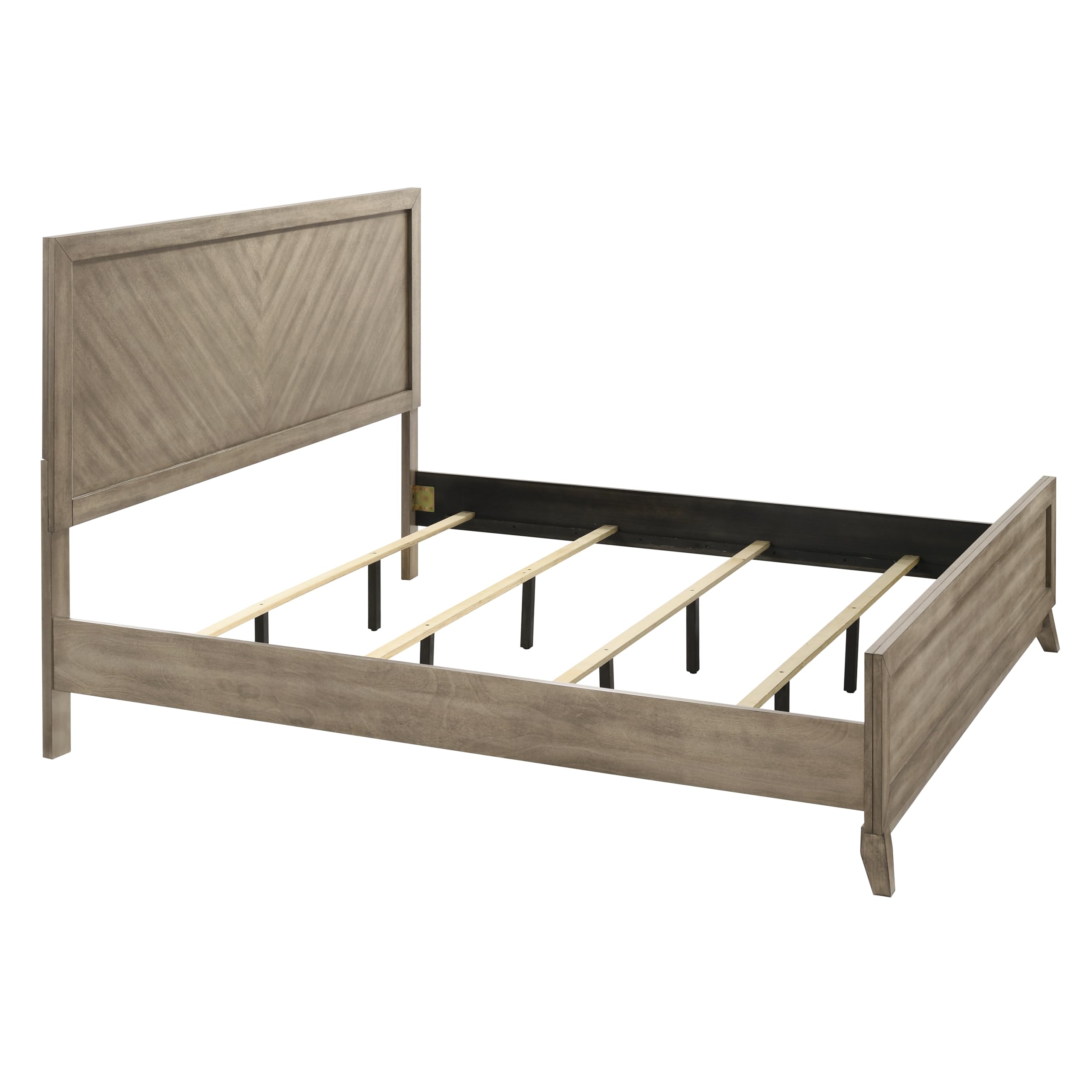 Arena Contemporary Wood Panel King Bed in Antique Gray
