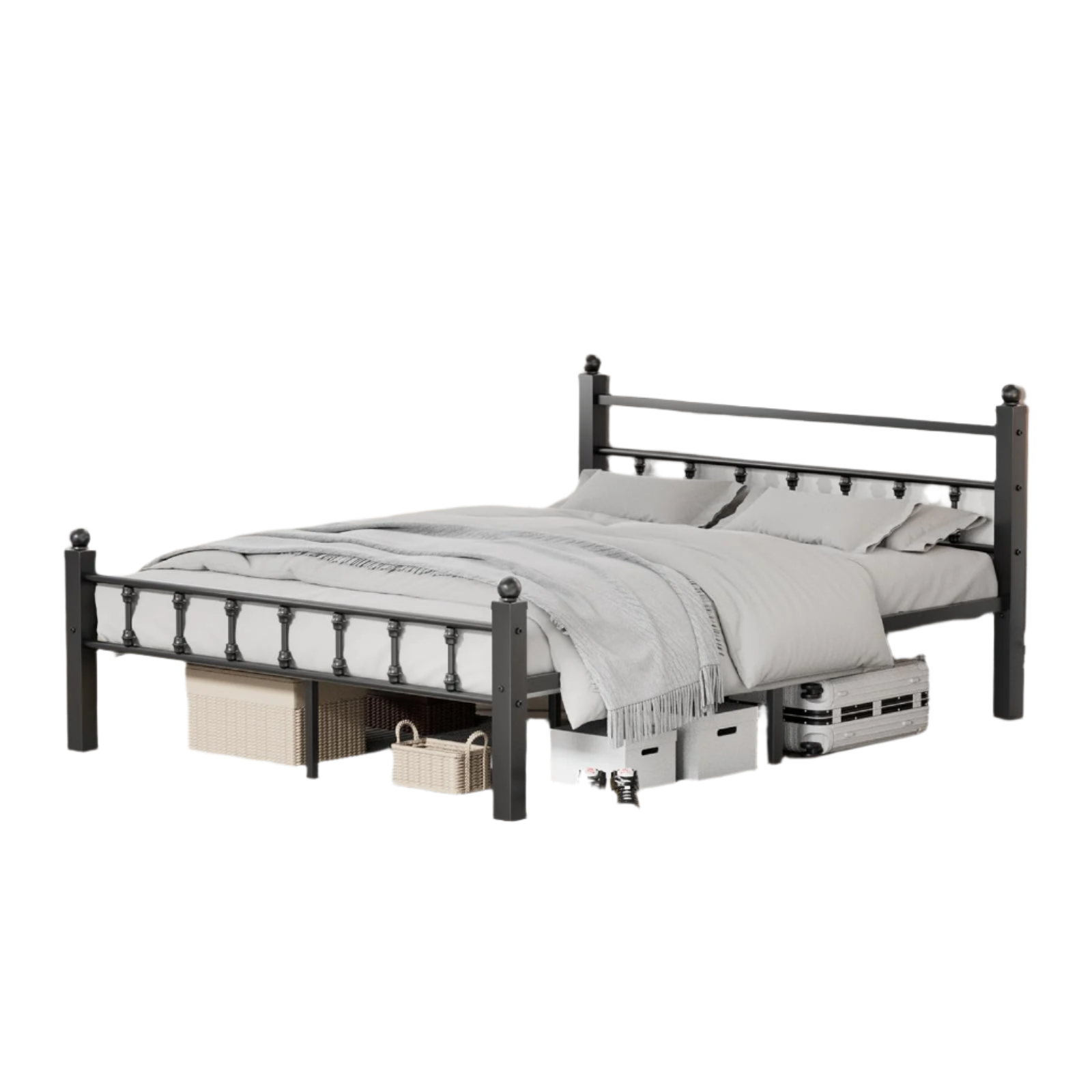 Queen Size Bed Frame with Storage,Noise Free,Under Bed Storage,Easy
