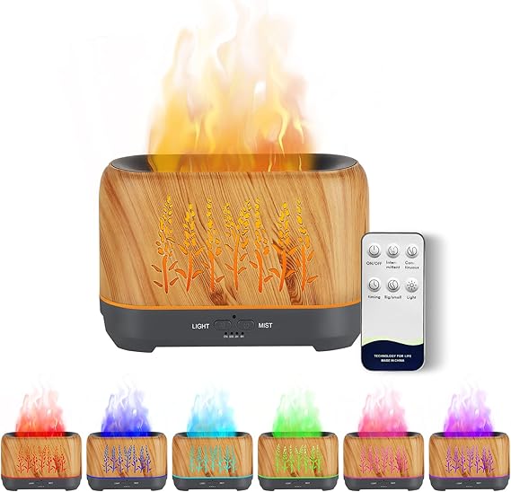 Oil Diffuser, 240ml Ultrasonic Flame Oil Diffuser, 3 Mist Mode 4