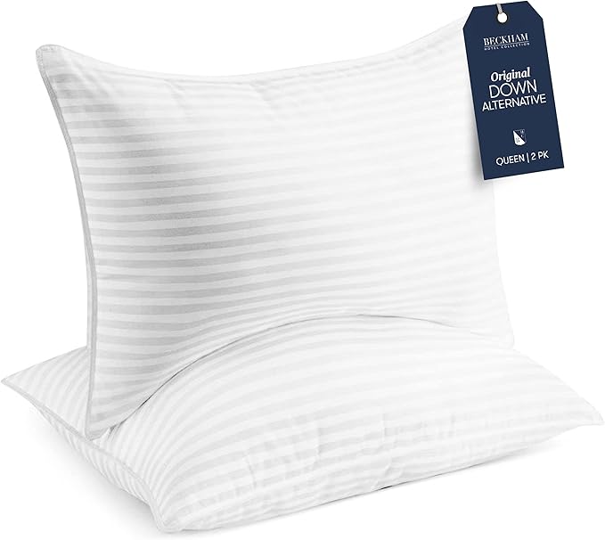Bed Pillows King Size Set of 2 - Down Alternative Bedding Gel Cooling Big Pillow for Back