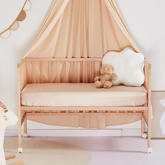 Pure Silk Fitted Crib Sheet, Organic Crib Bedding-Ultra Soft, Smooth