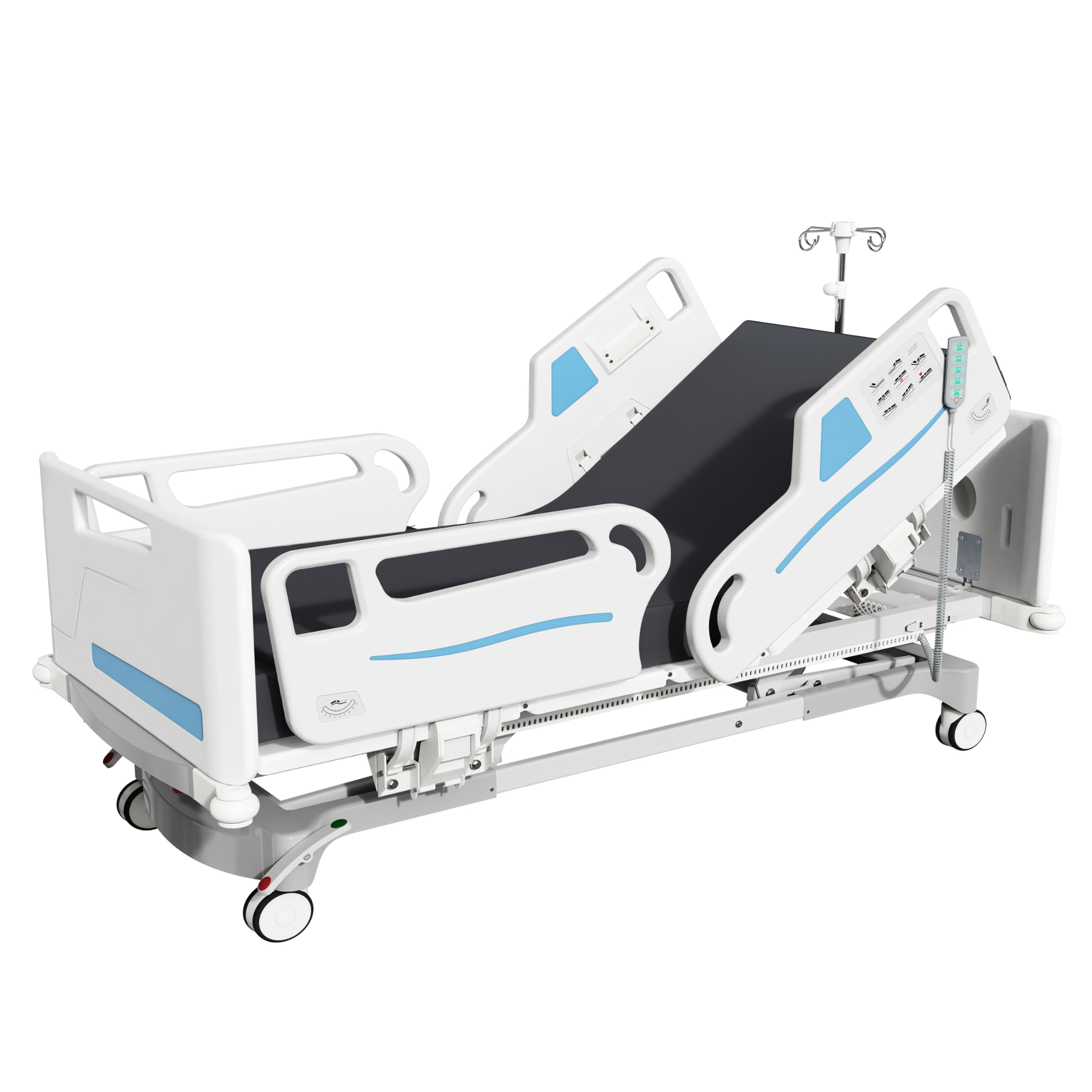 5 Functions Full Electric ICU Hospital Bed with 4.7" Waterproof Mattress