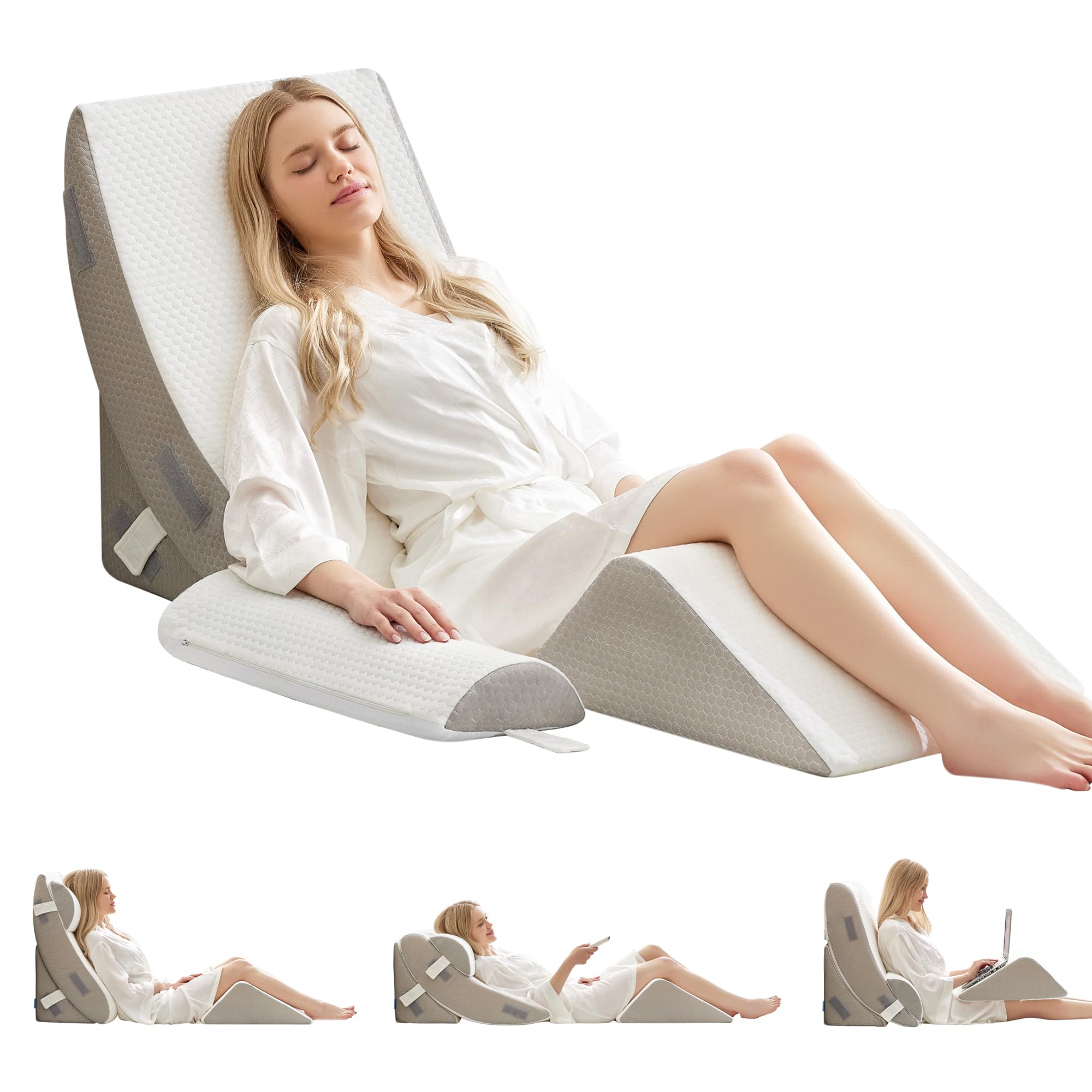 4-PCS Orthopedic Bed Wedge Pillow Set for Post-Surgery Recovery & Pain