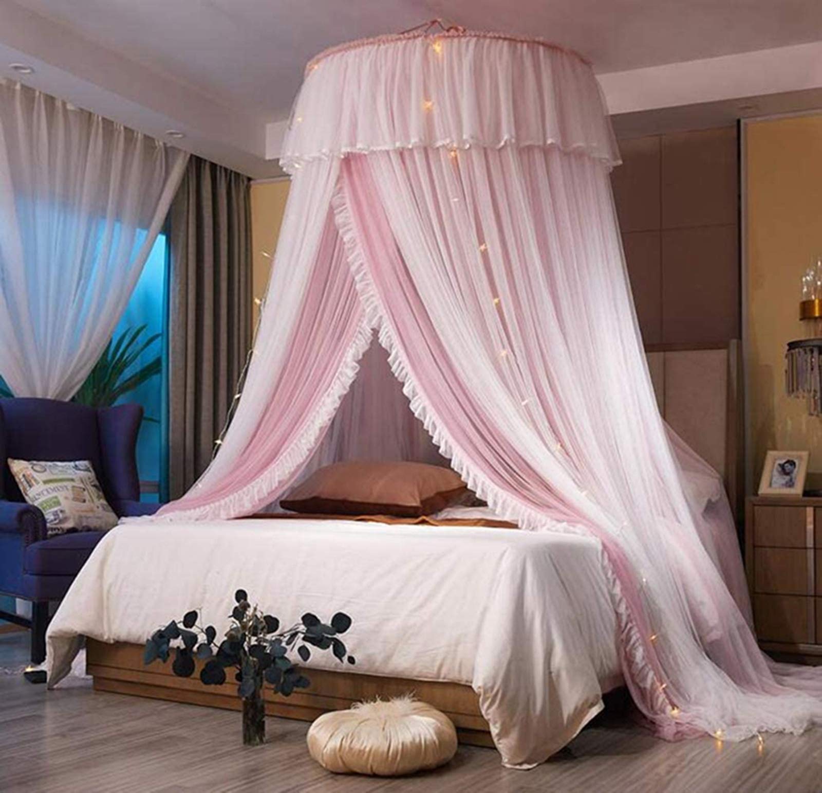 Bed Canopy Princess for Girls,Bed Canopy Curtain Double Layer