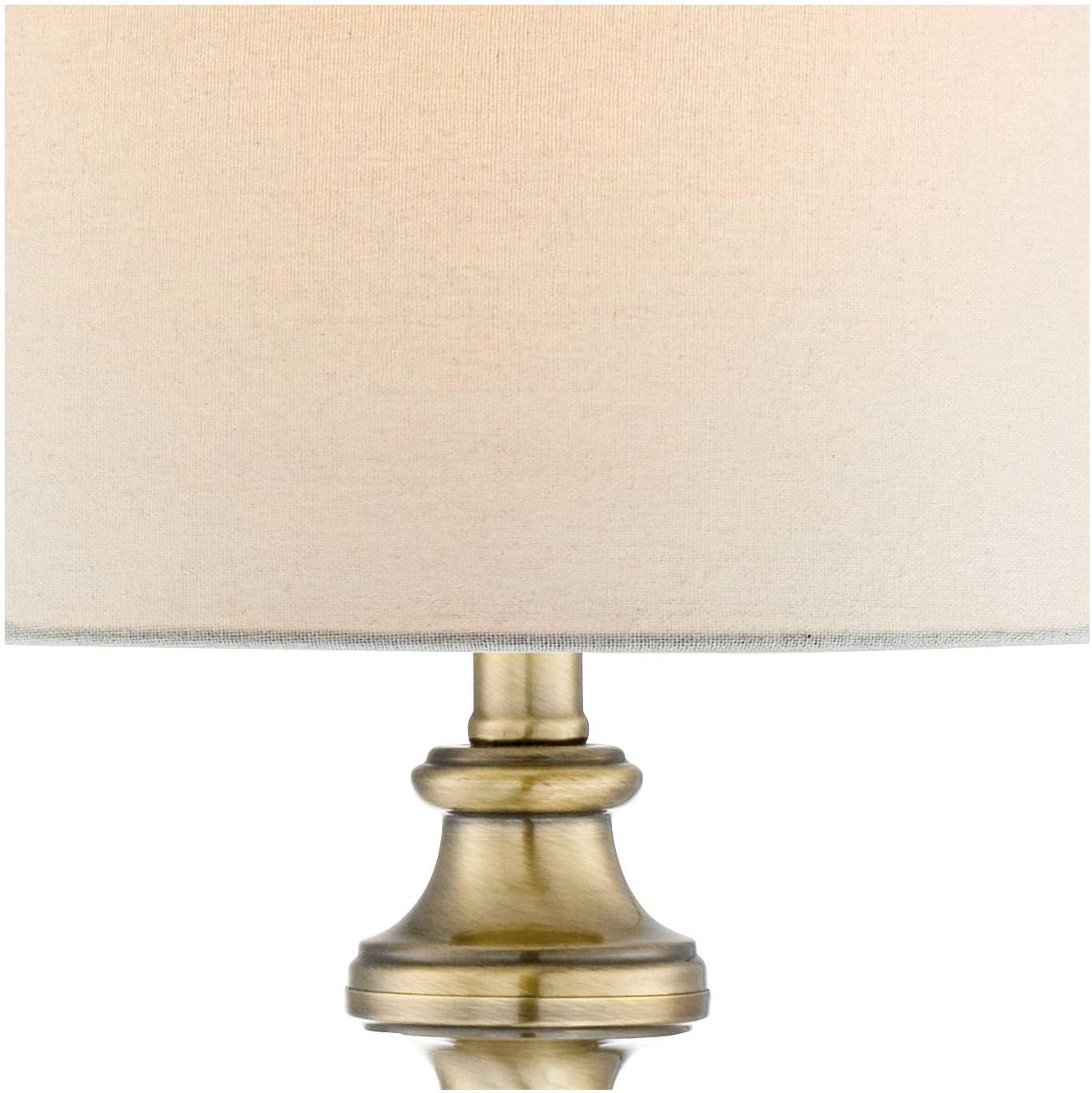 Traditional Style Table Lamp 26" High Antique Brass Gold Metal Candlestick White