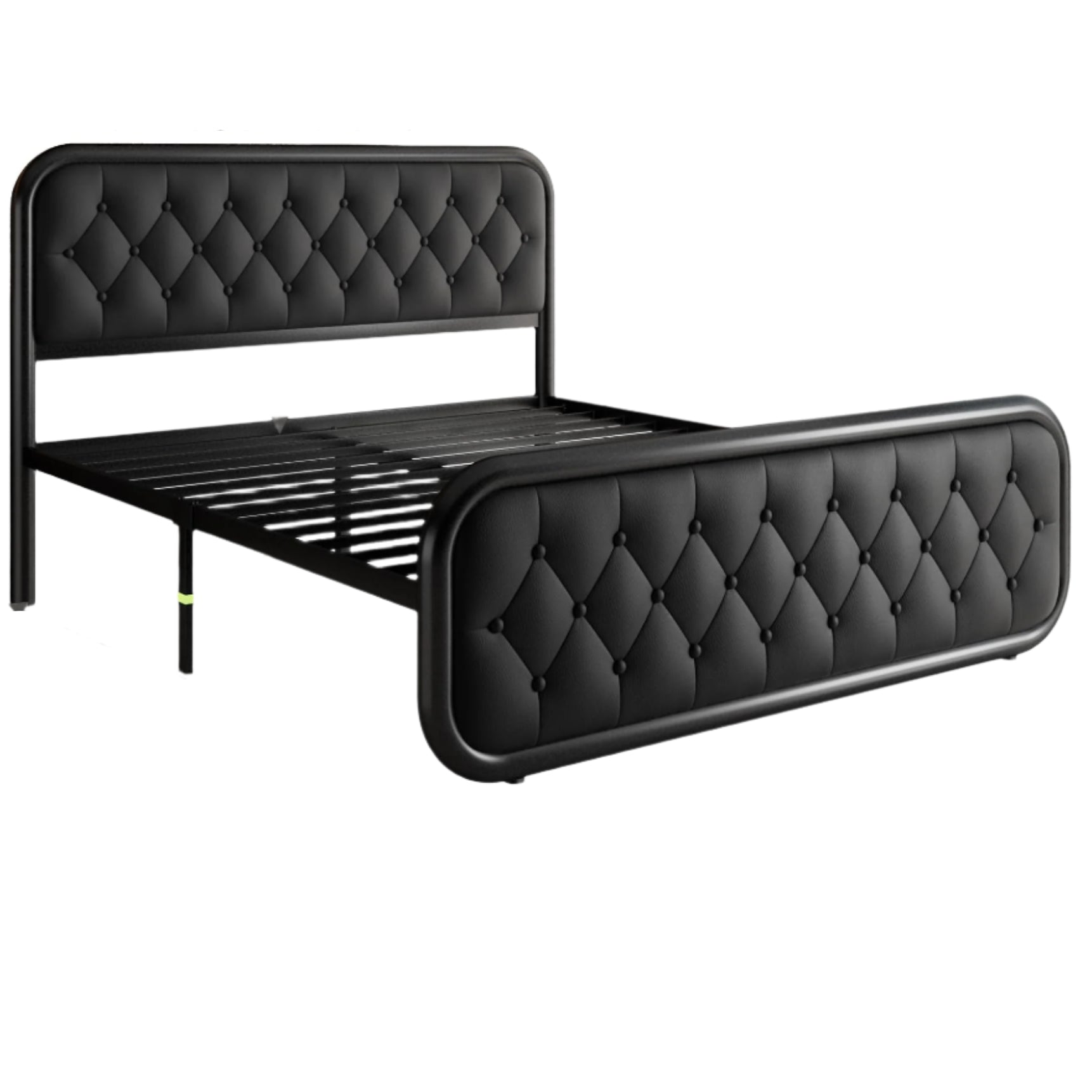 Queen Size Bed Frame, Heavy Duty Bed Frame with Faux Leather Headboard