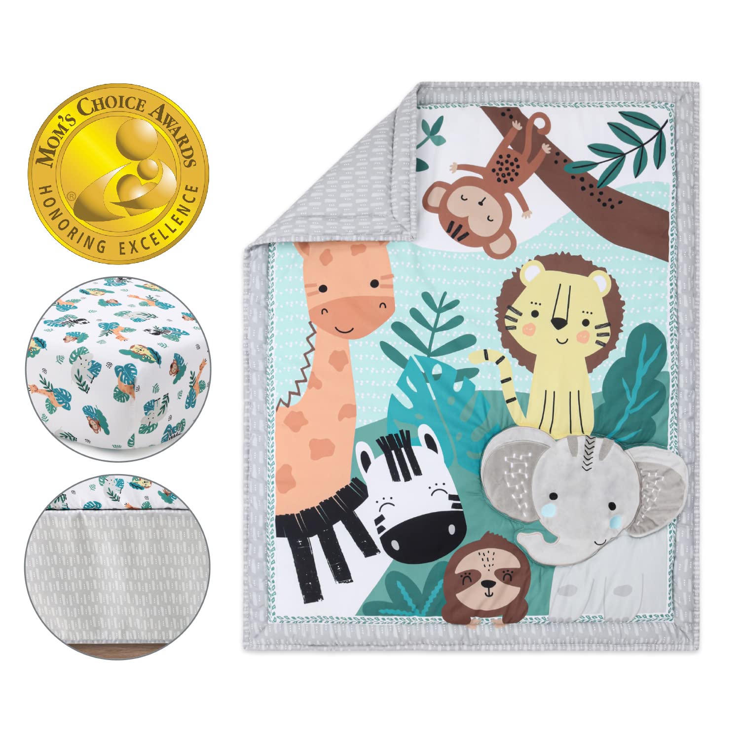 Crib Bedding Set for Boys or Girls, Safari Nursery Decor