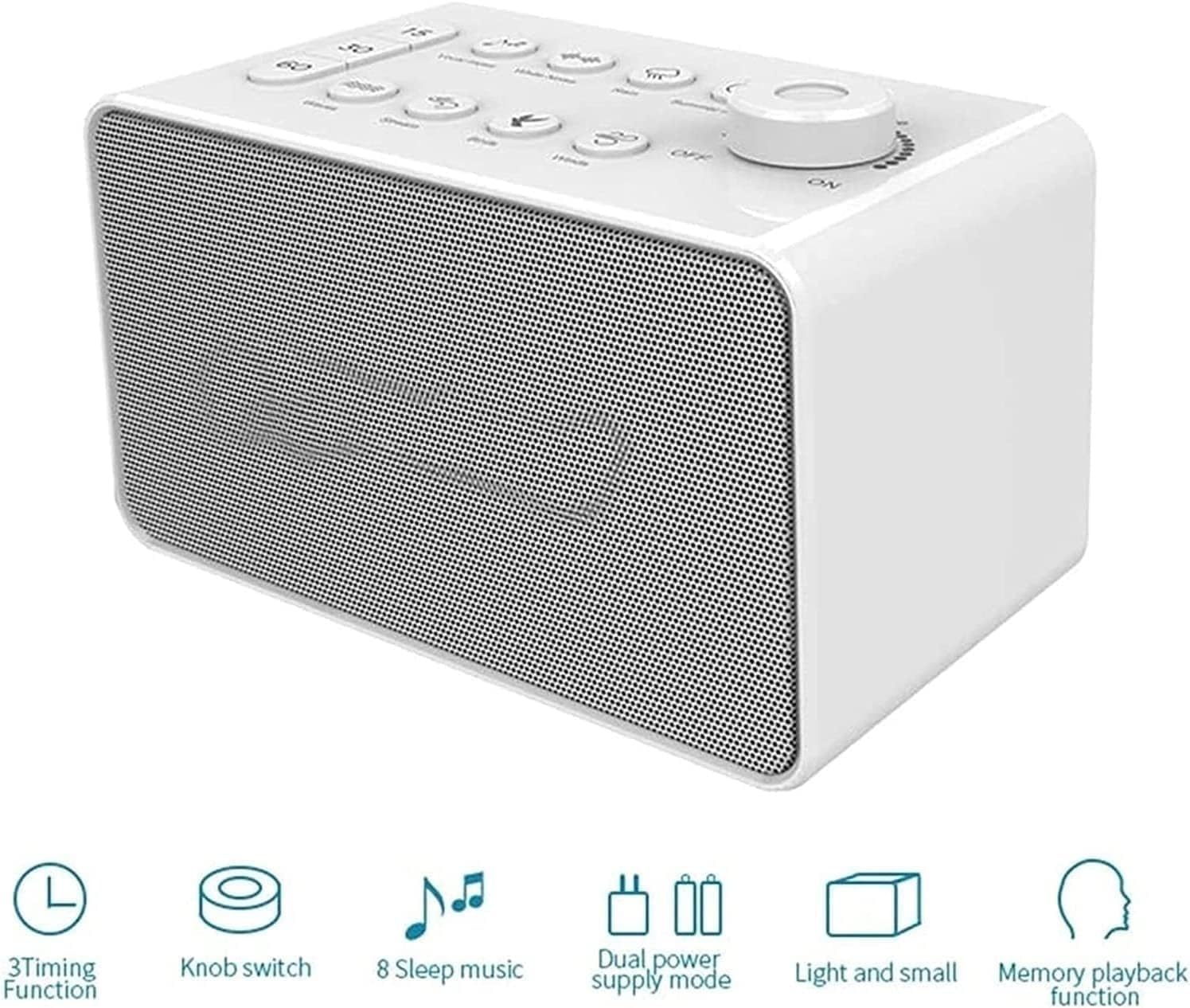 Adjustable Tone, Small Travel Sound Machine with 8 Relaxing Nature Sounds