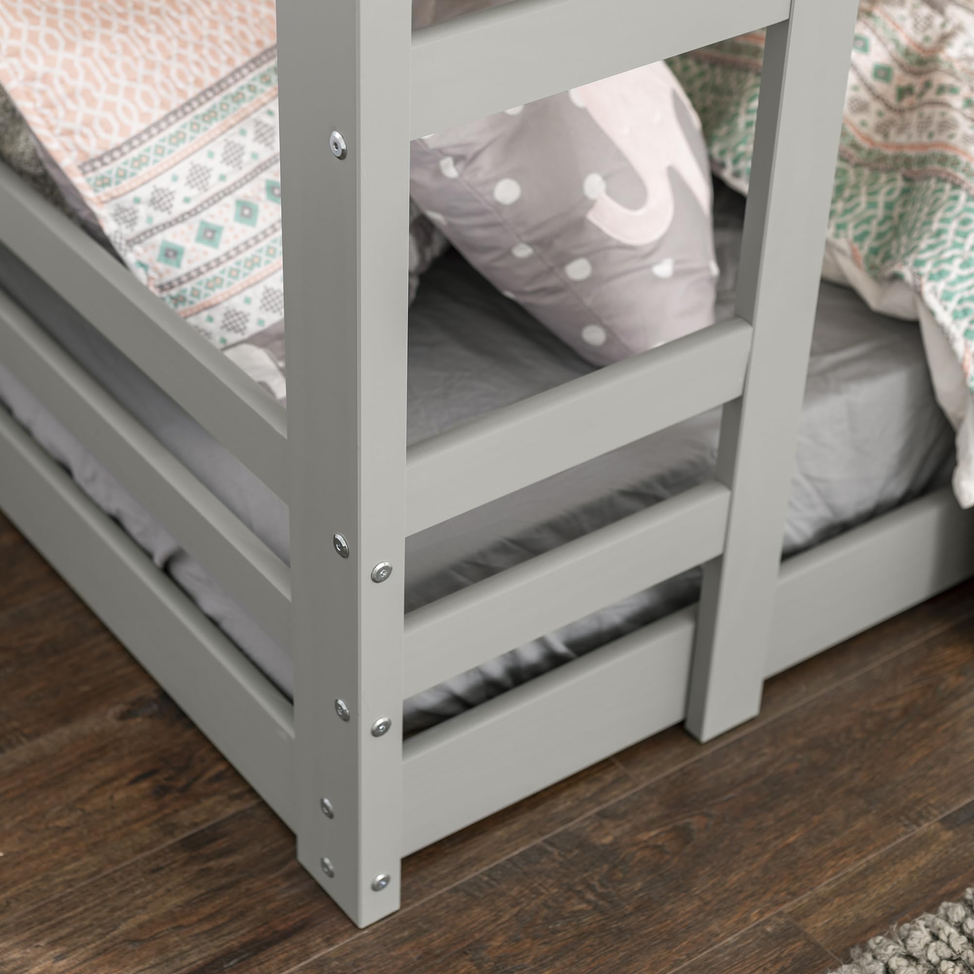 Alexander Classic Solid Wood Stackable Jr Twin over Twin Bunk Bed