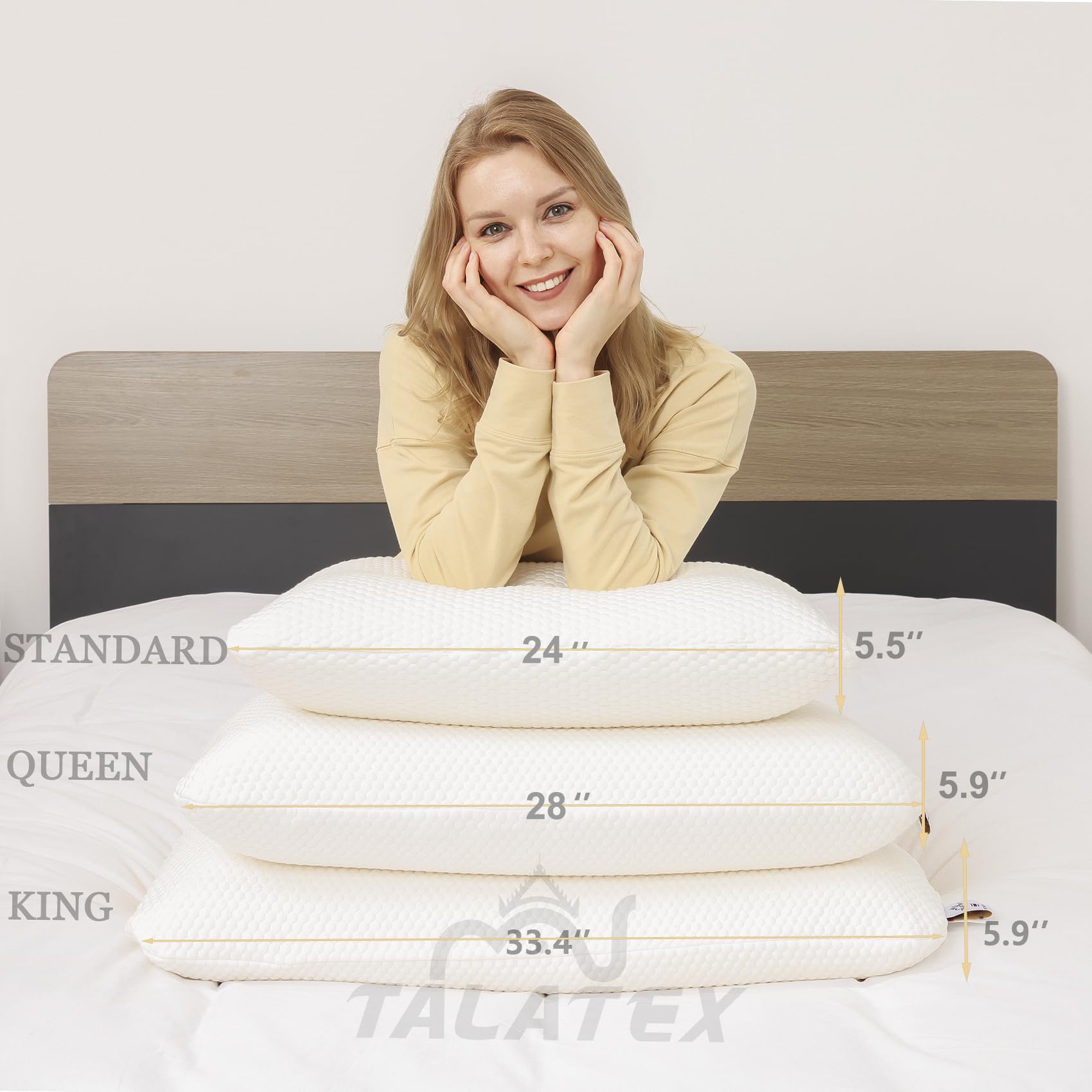 100% Natural Premium Latex Pillow, Helps Relieve Pressure