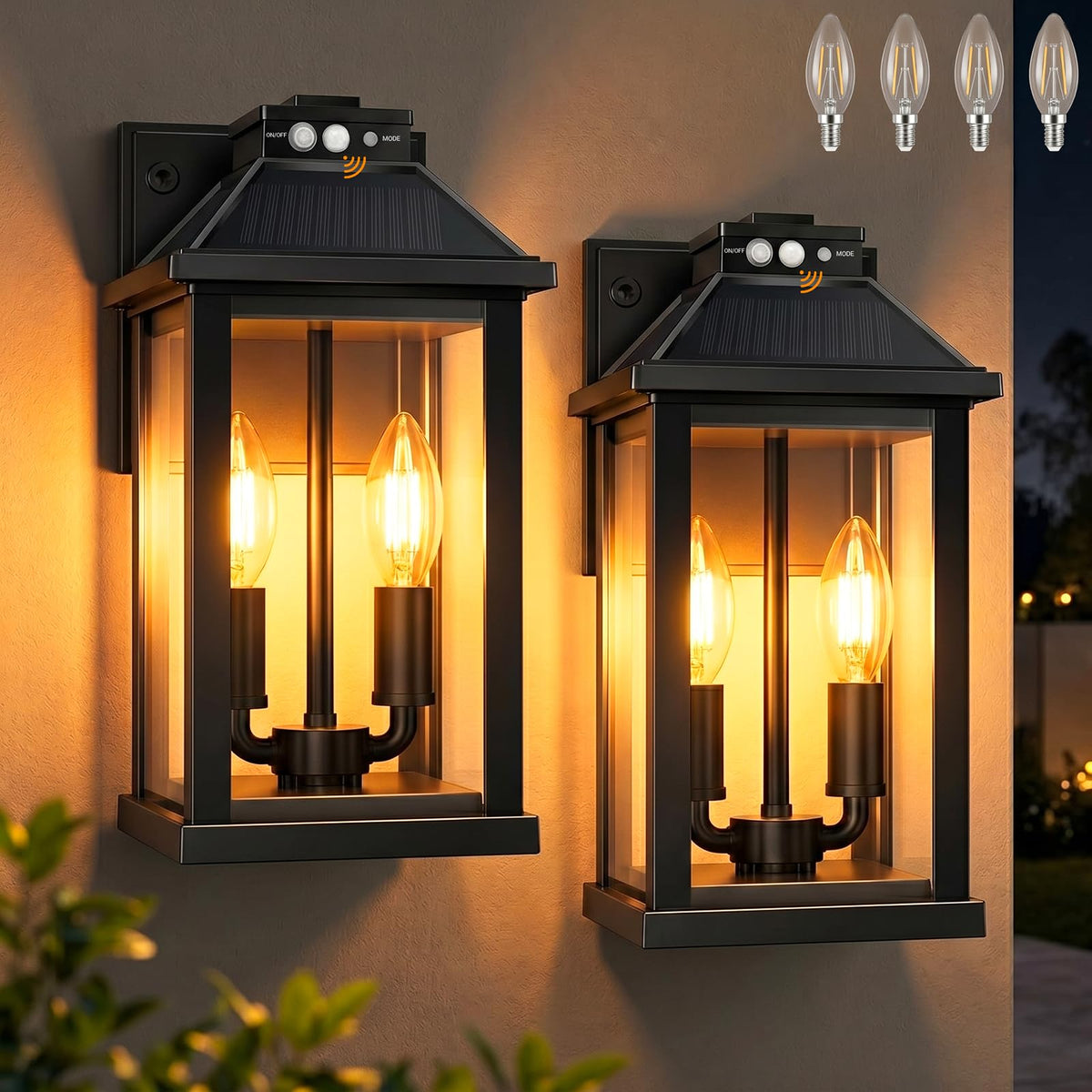 Solar Outdoor Wall Light with Motion Sensor