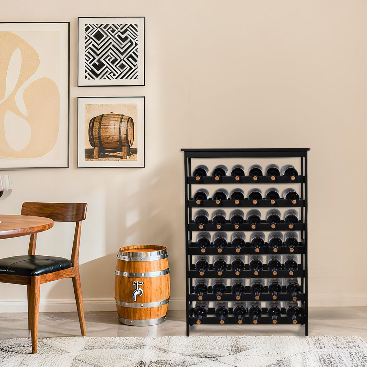 Bamboo 42-Bottle Wine Rack, 7-Tier Freestanding Floor