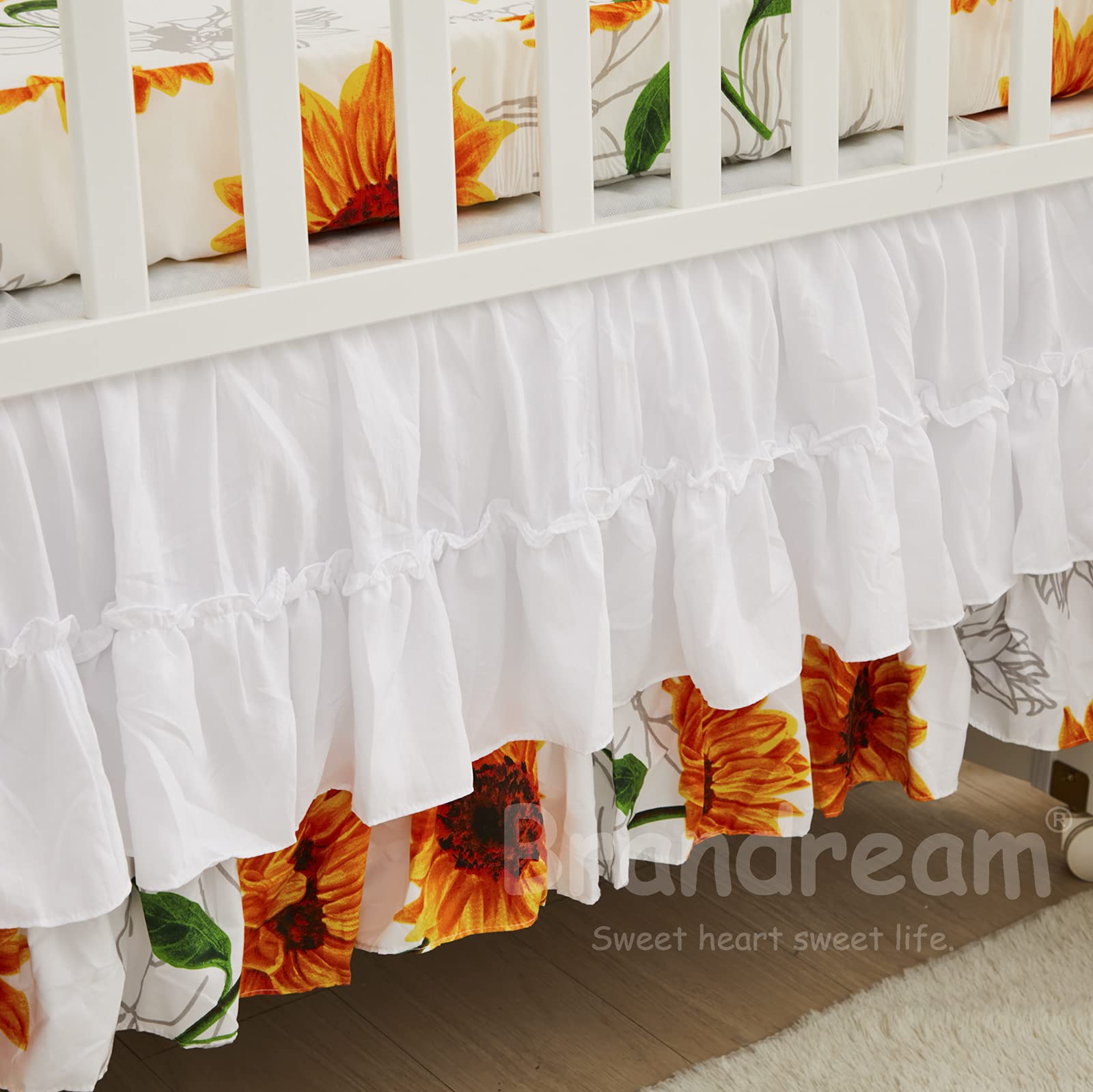 Girls Floral Nursery Bedding Yellow White Crib Bedding Sunflower Baby